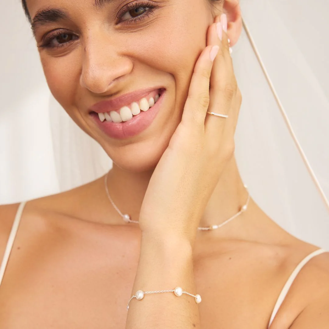 Silver Five Baroque Pearl Bracelet - Image 3