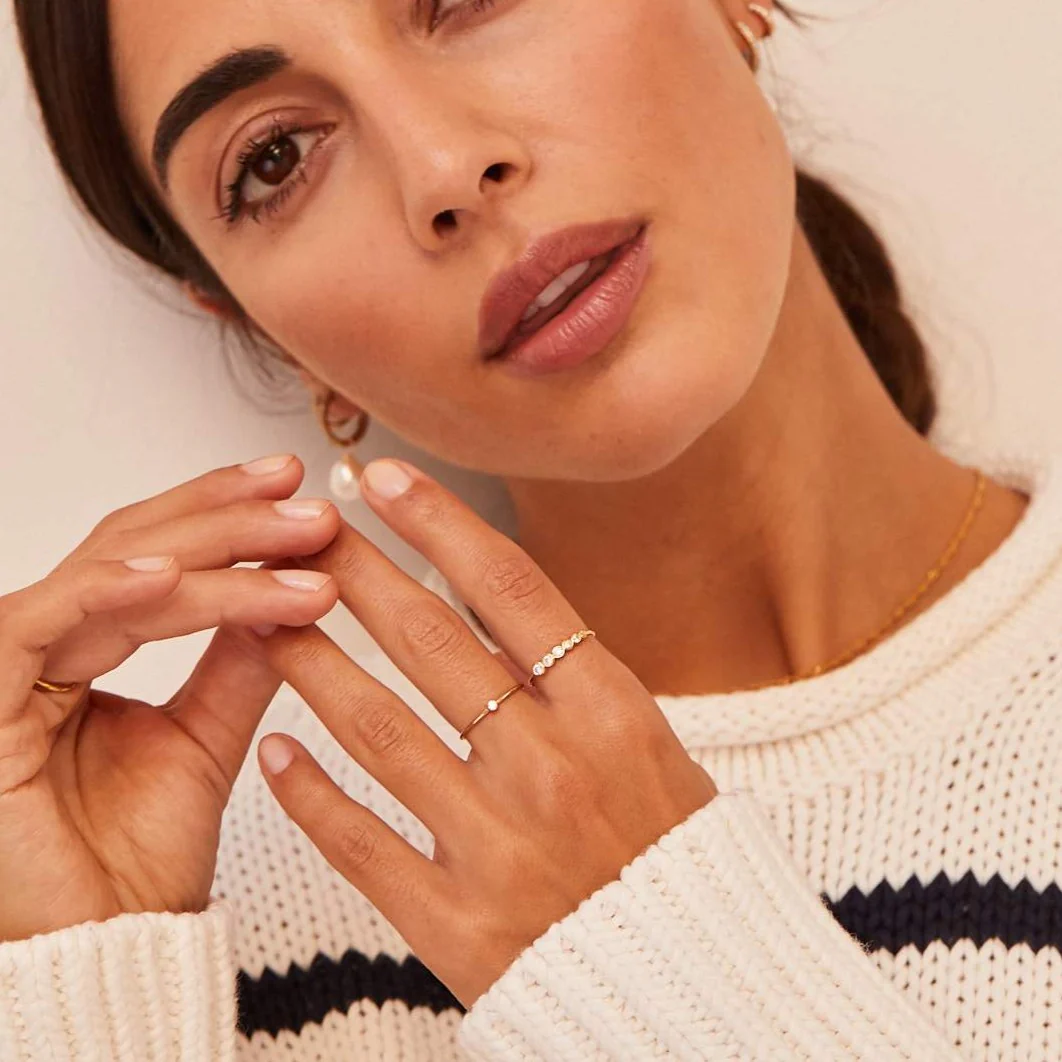 Silver Graduated Diamond Style Stacking Ring - Image 3