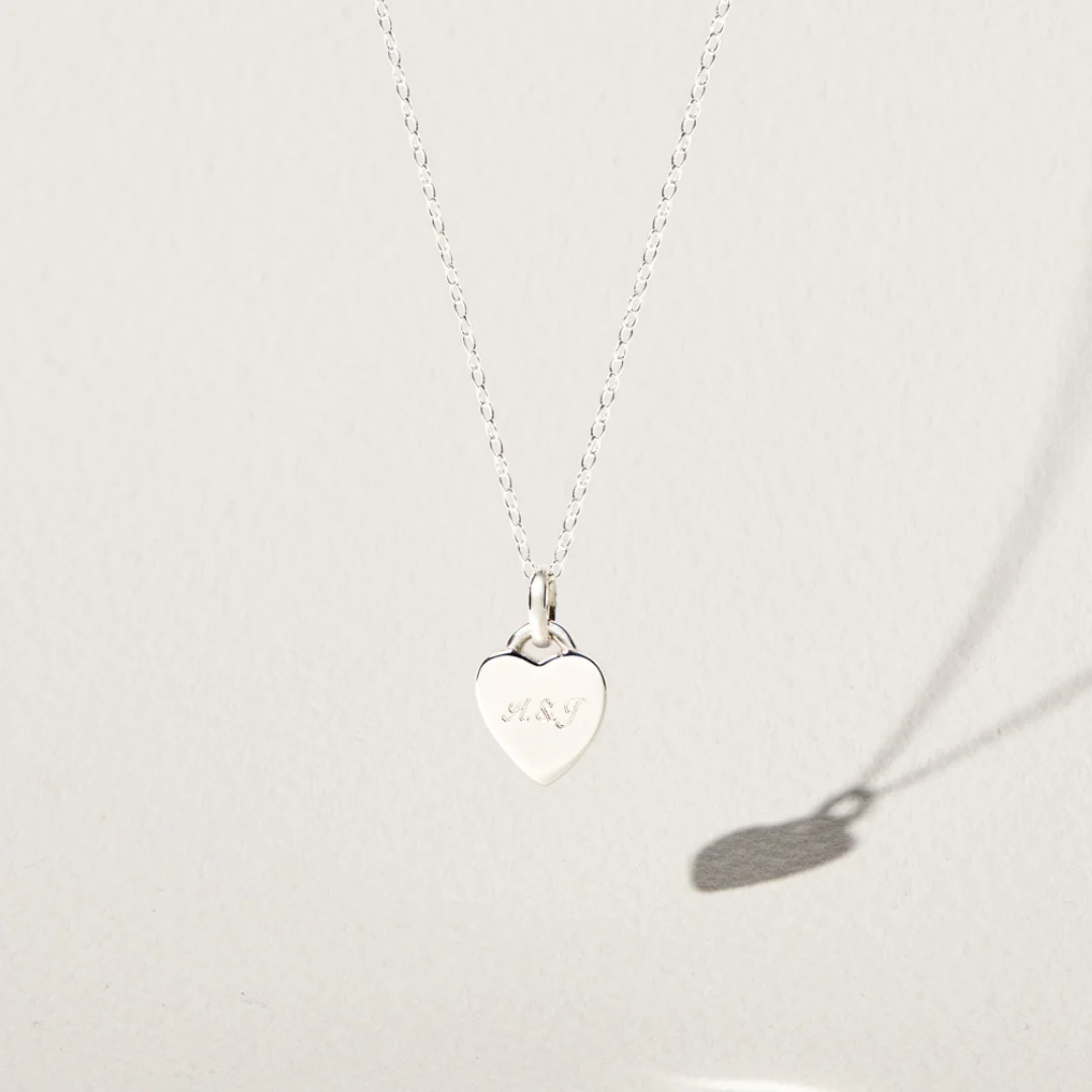 Silver Heart Engraved Necklace - Image 3