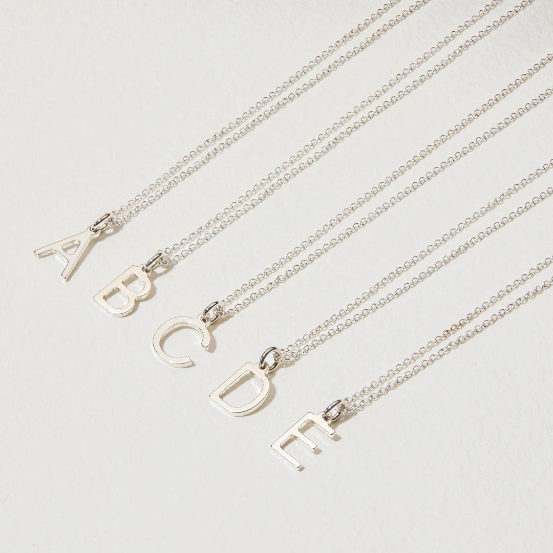 Silver Initial Letter Necklace - Image 6