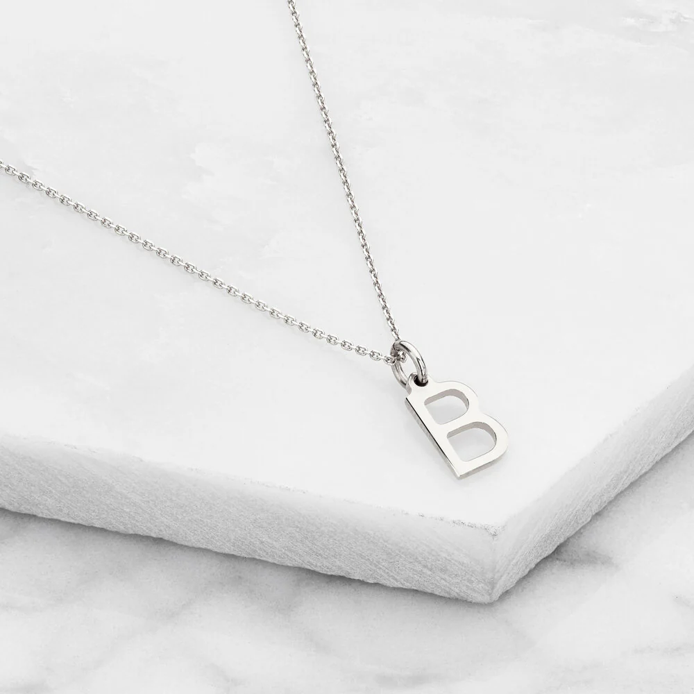 Silver Initial Letter Necklace - Image 7