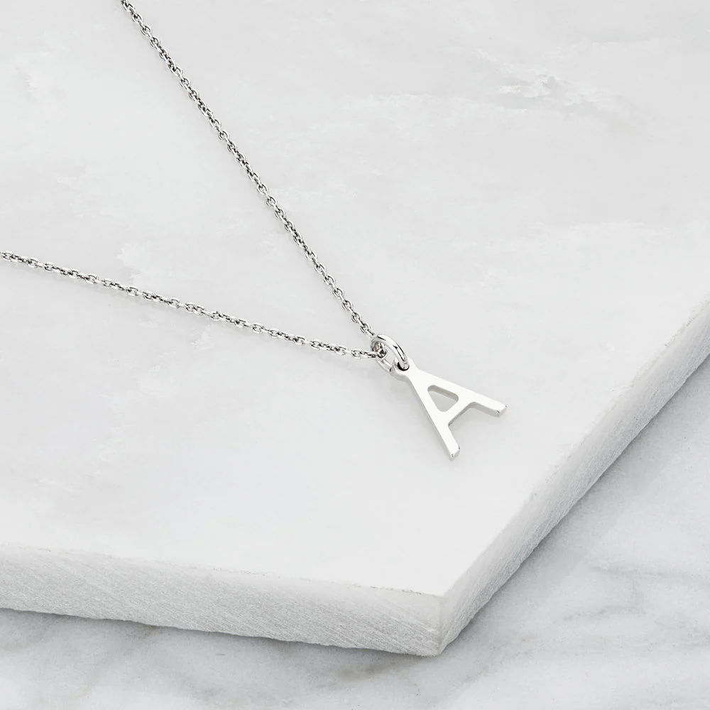 Silver Initial Letter Necklace - Image 8