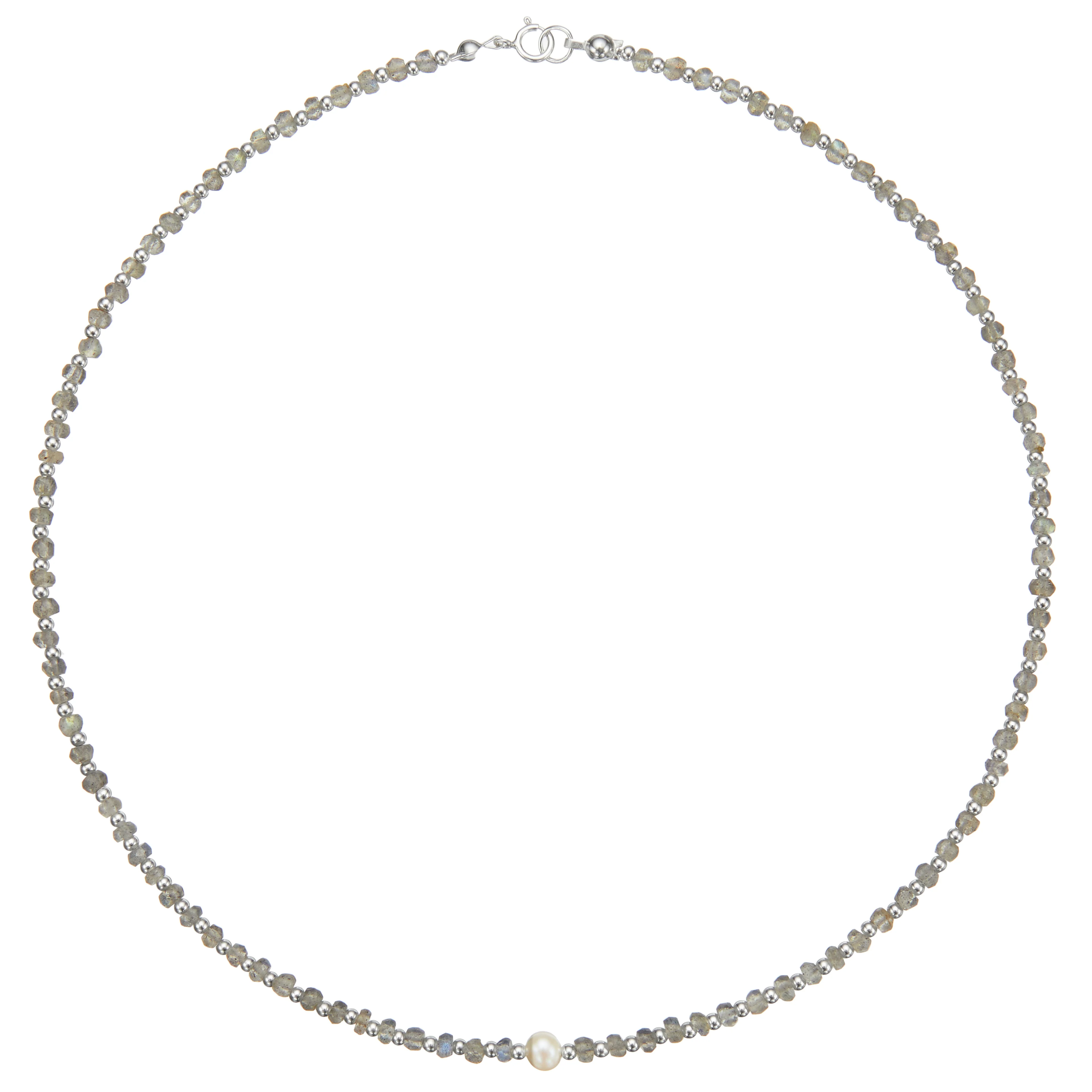 Silver Labradorite Gemstone Choker