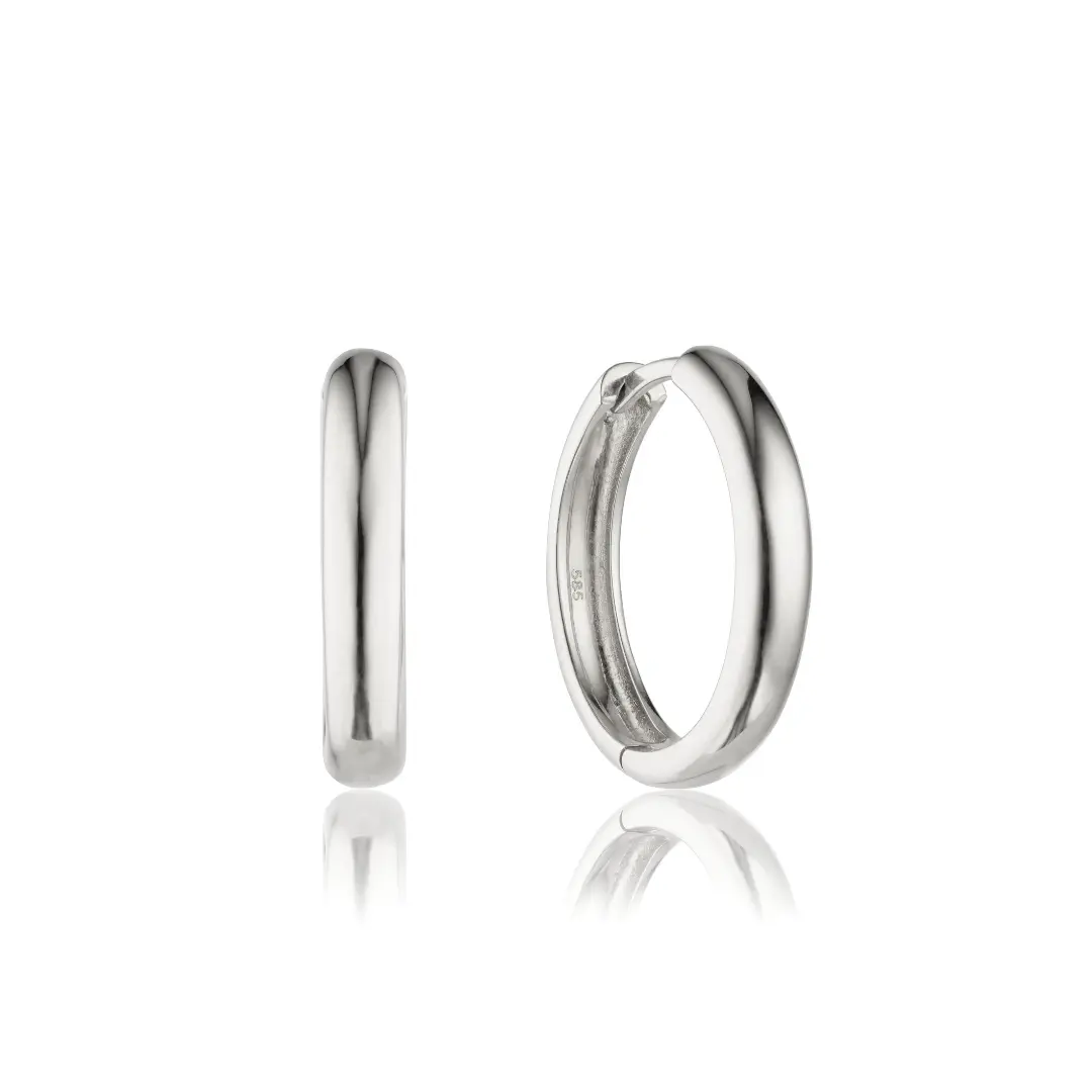 Silver Medium Hoop Earrings