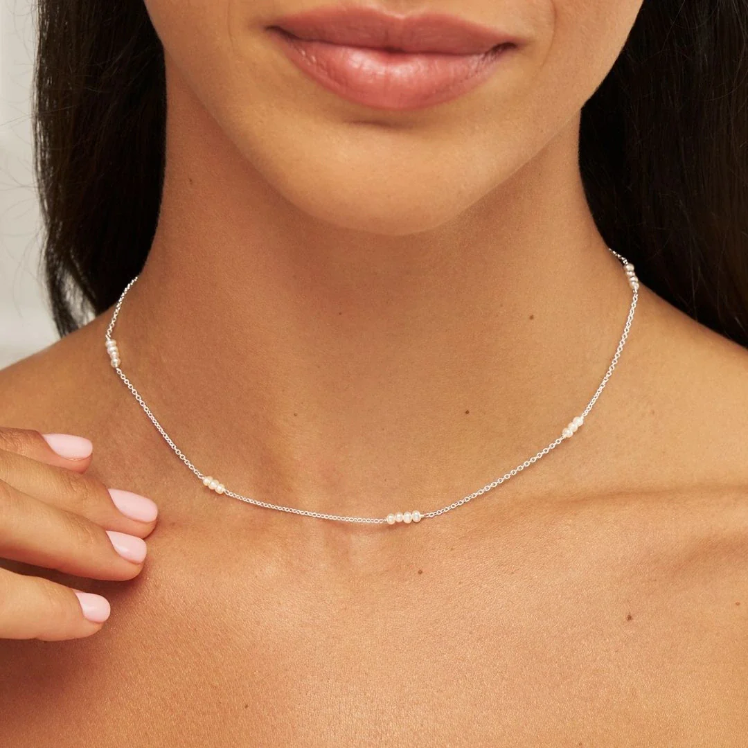 Silver Mini Pearl Choker - Image 2