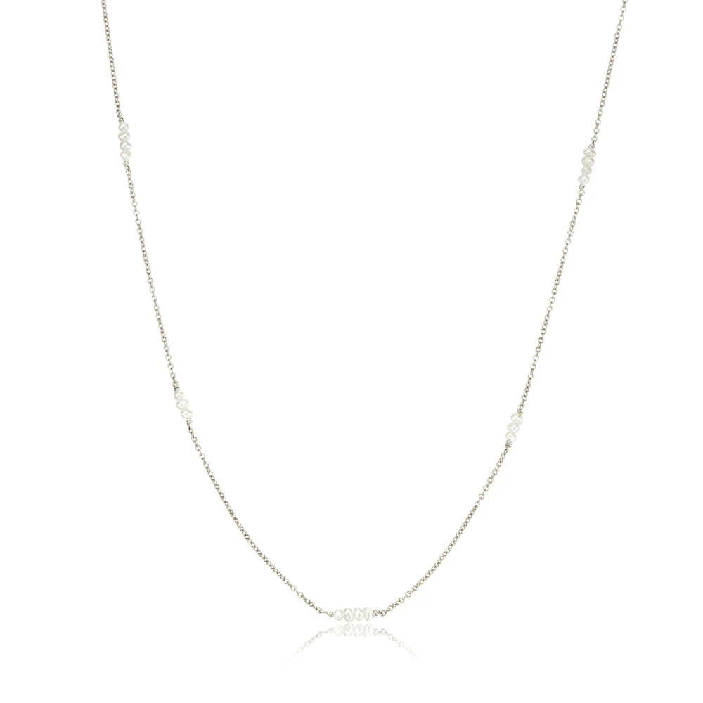 Silver Mini Pearl Necklace