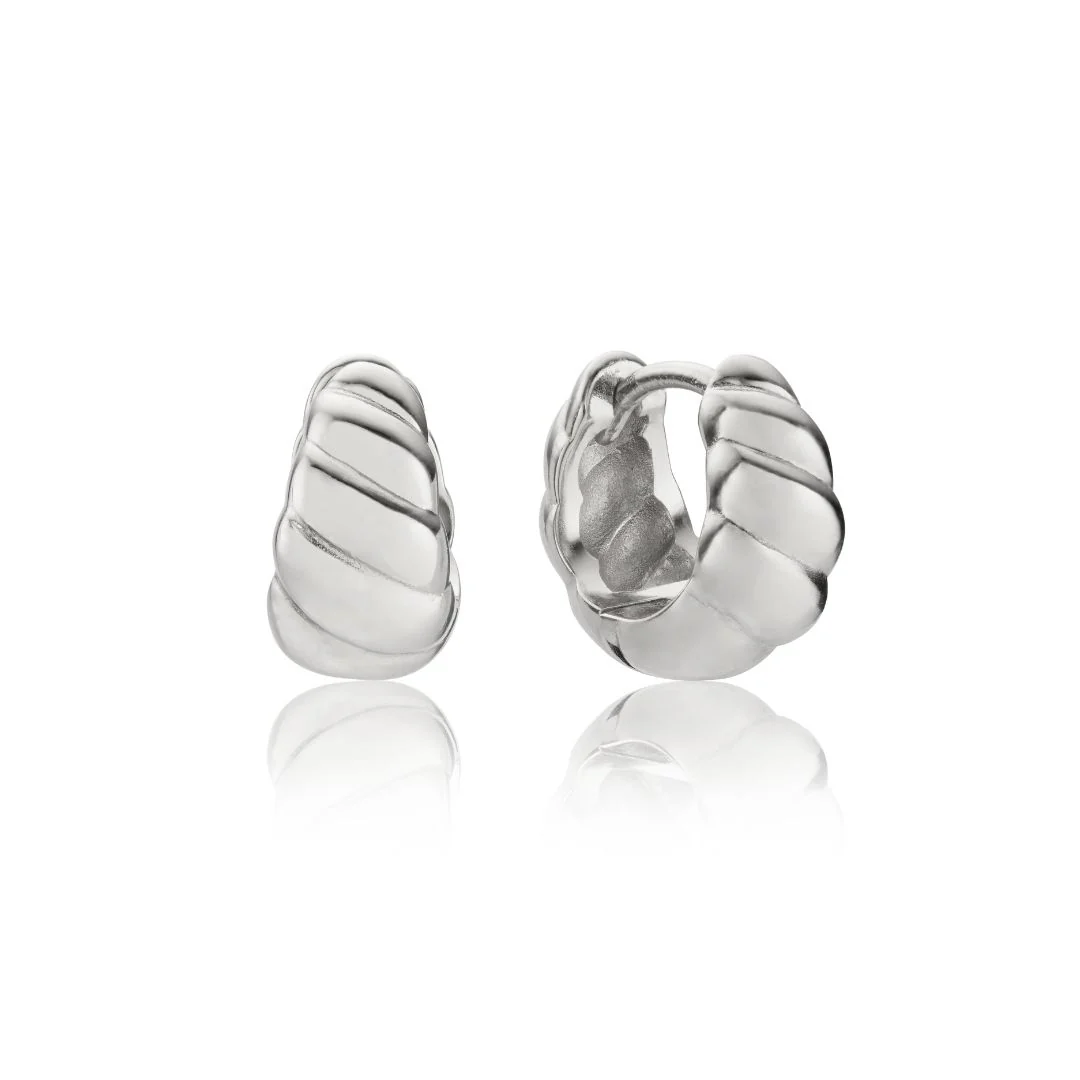 Silver Mini Twisted Hoop Earrings