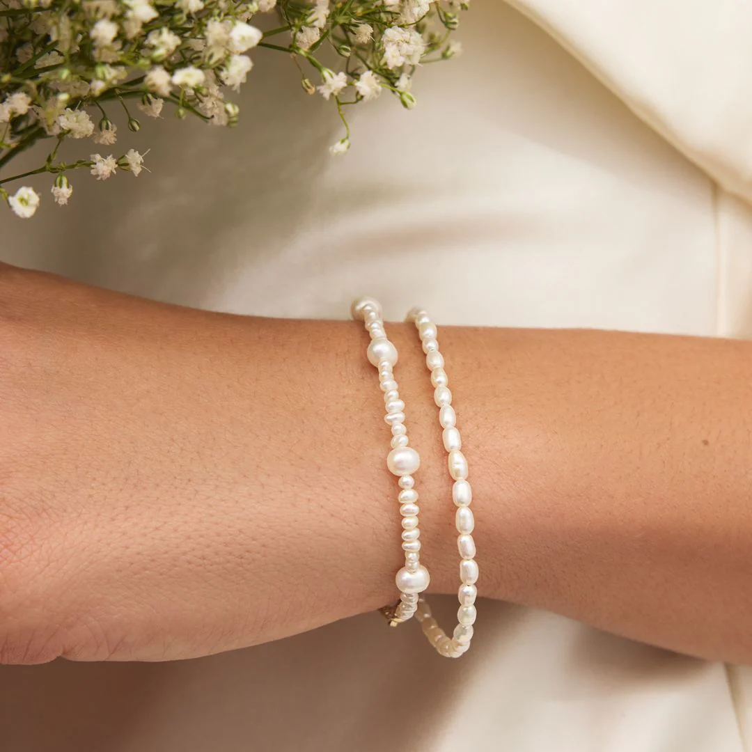 Silver Multi Pearl Bracelet - Image 3