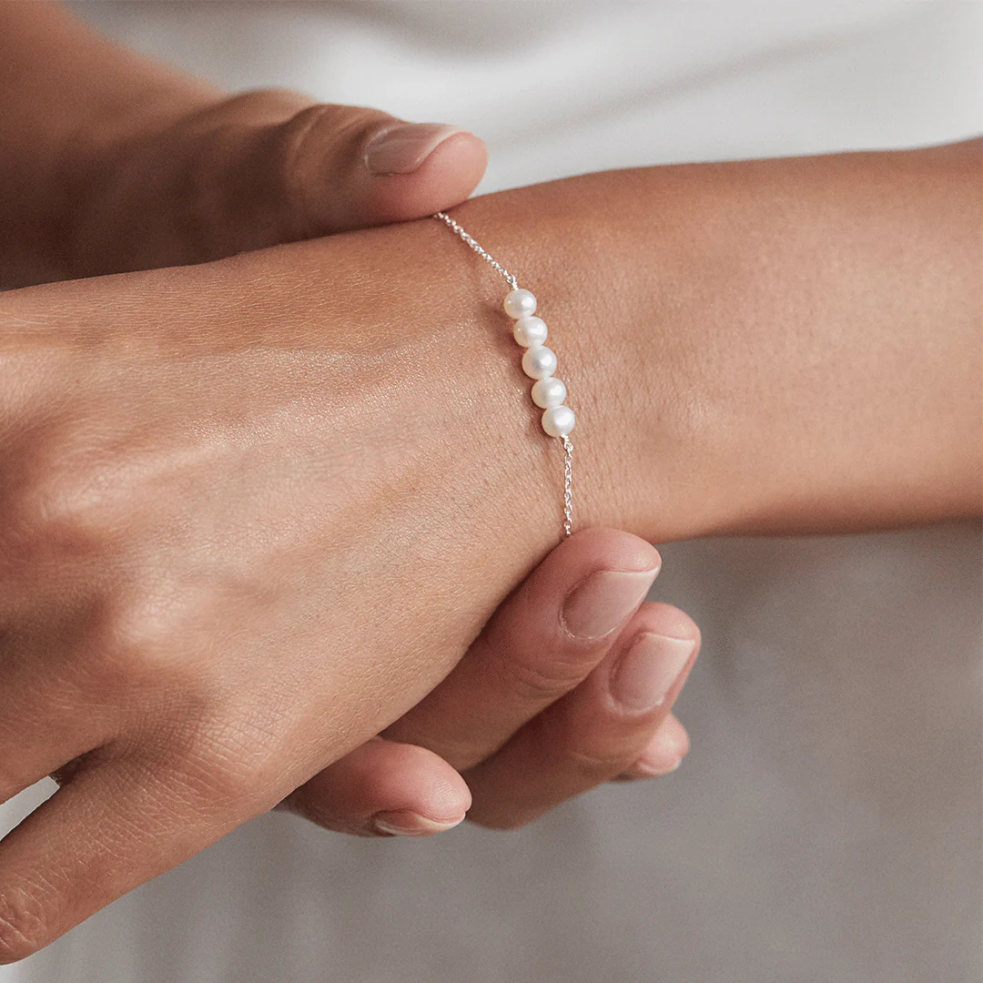 Silver Pearl Cluster Bracelet - Image 2