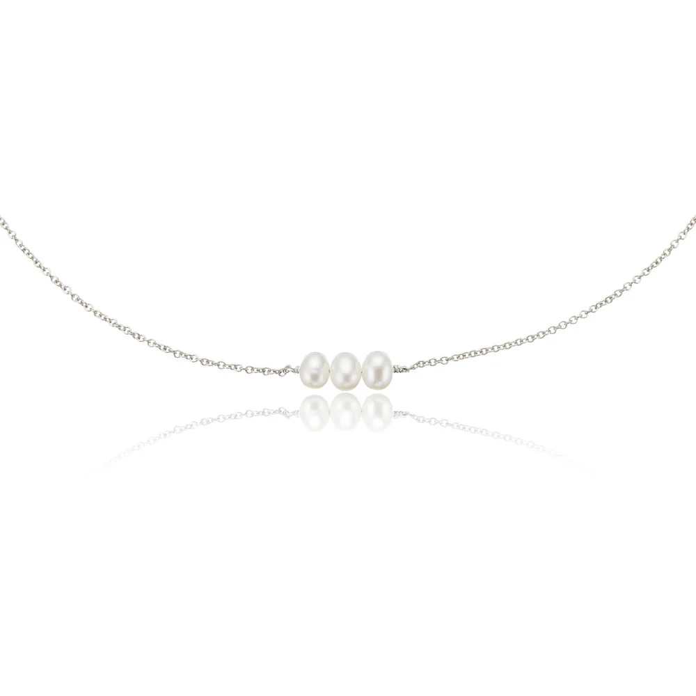 Silver Pearl Cluster Choker
