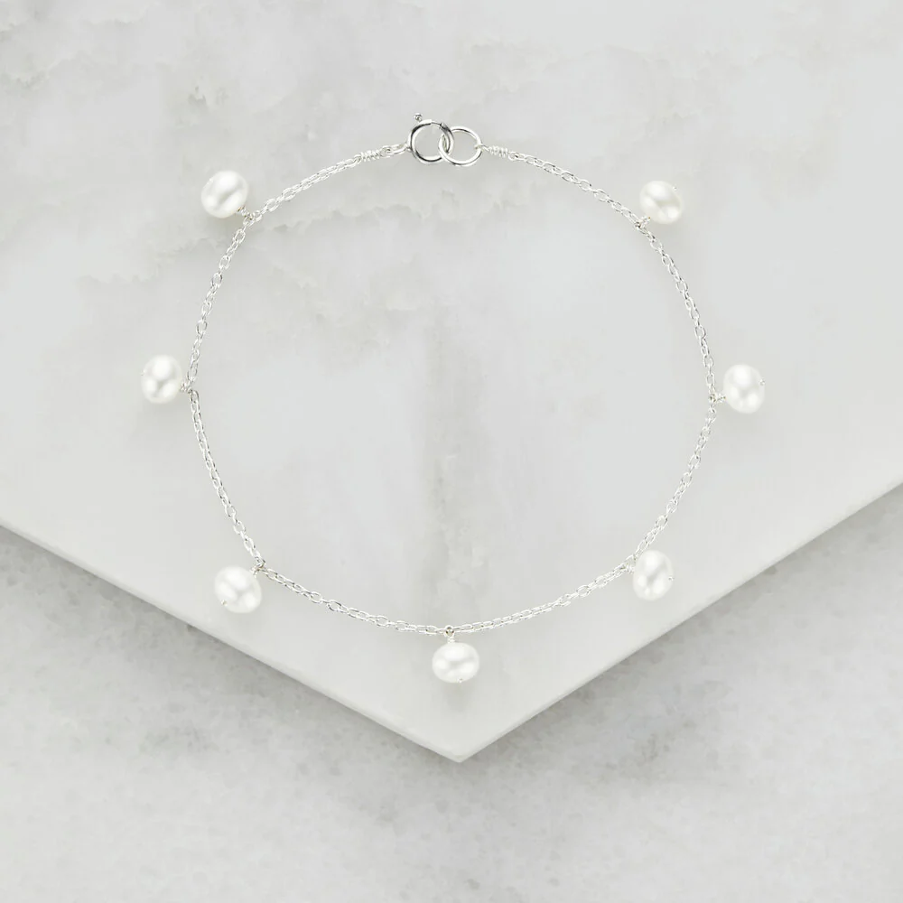 Silver Pearl Drop Bracelet - Image 3