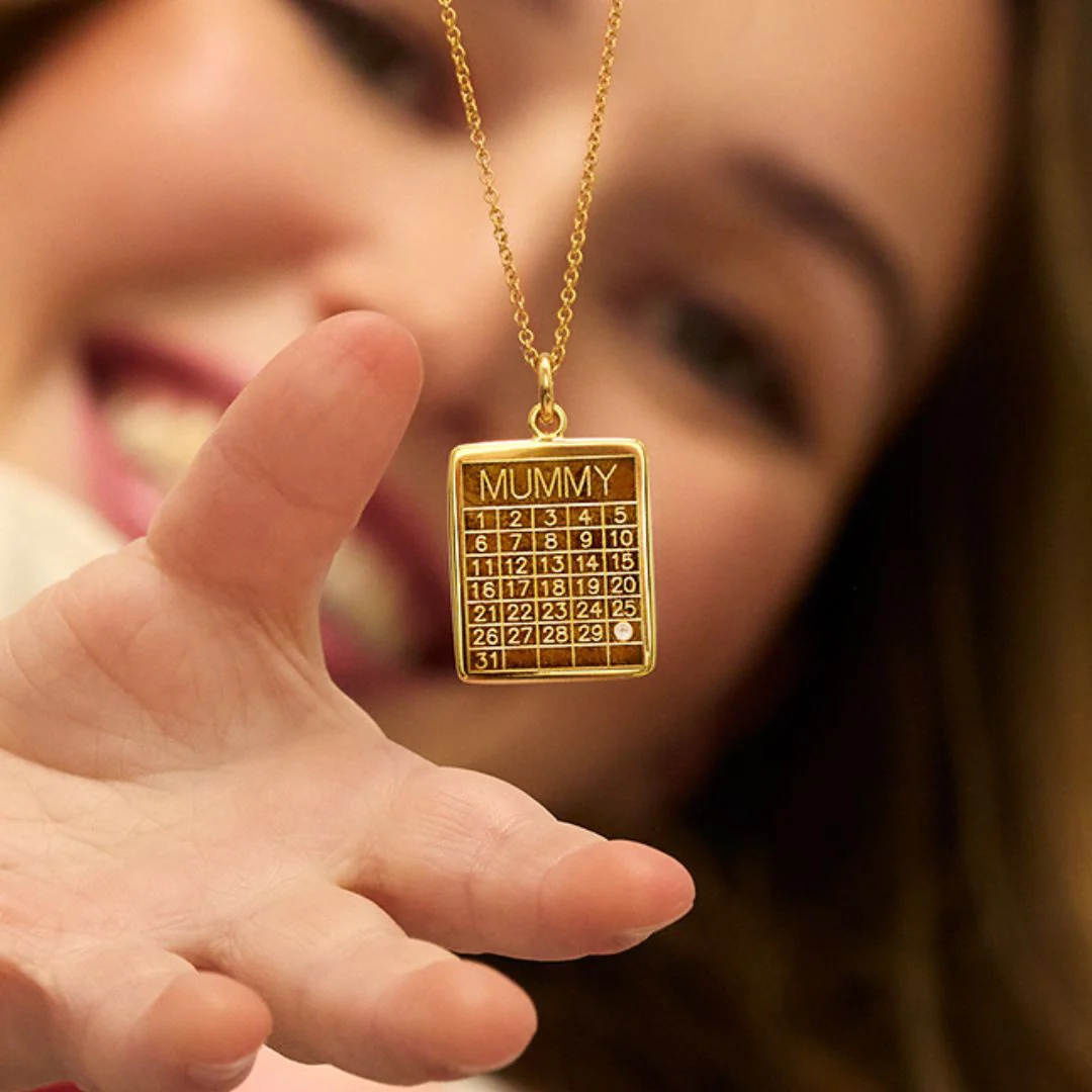 Silver Personalised Family Calendar Necklace - Image 3