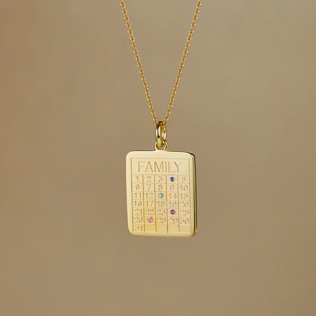 Silver Personalised Family Calendar Necklace - Image 6