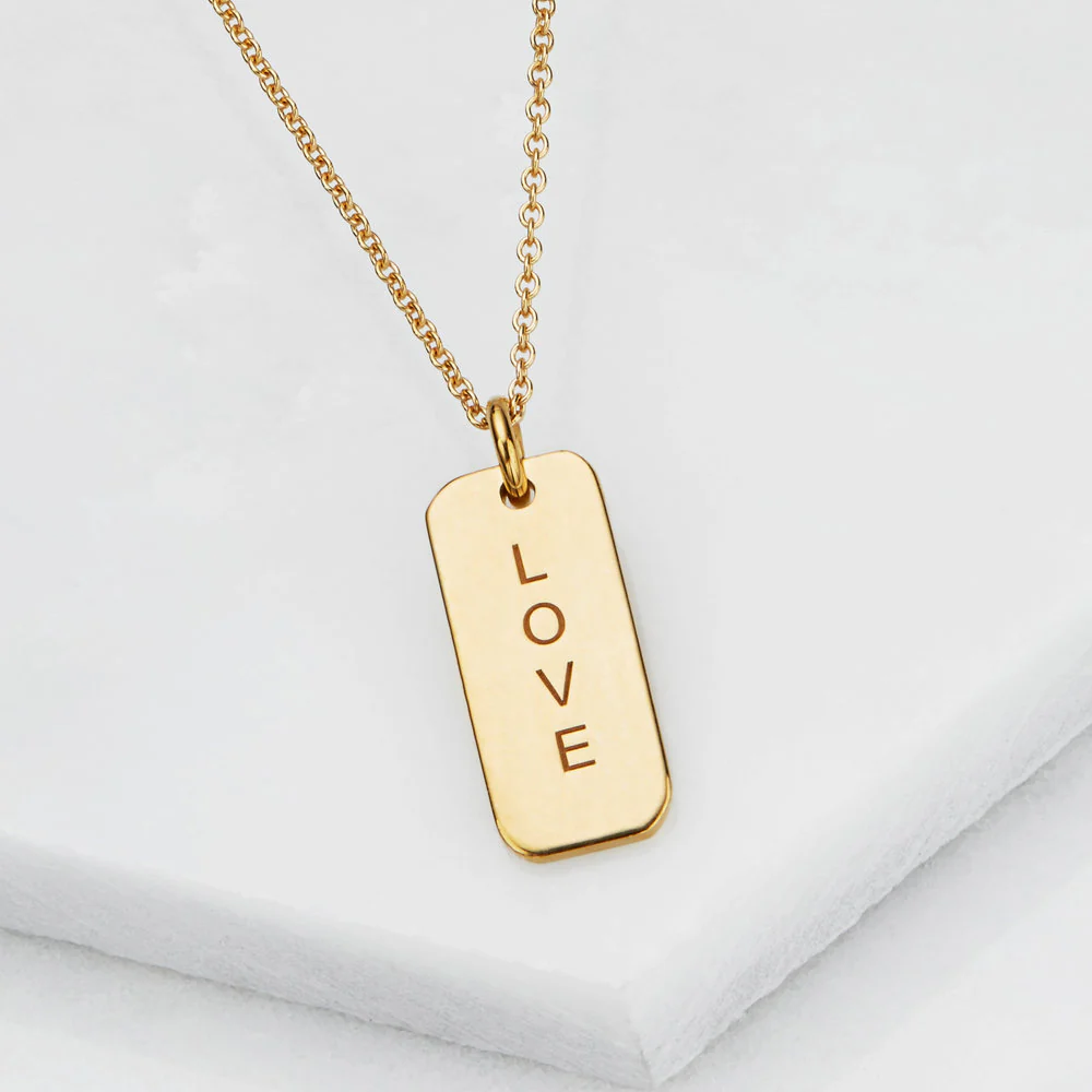 Silver Personalised Tag Necklace - Image 4