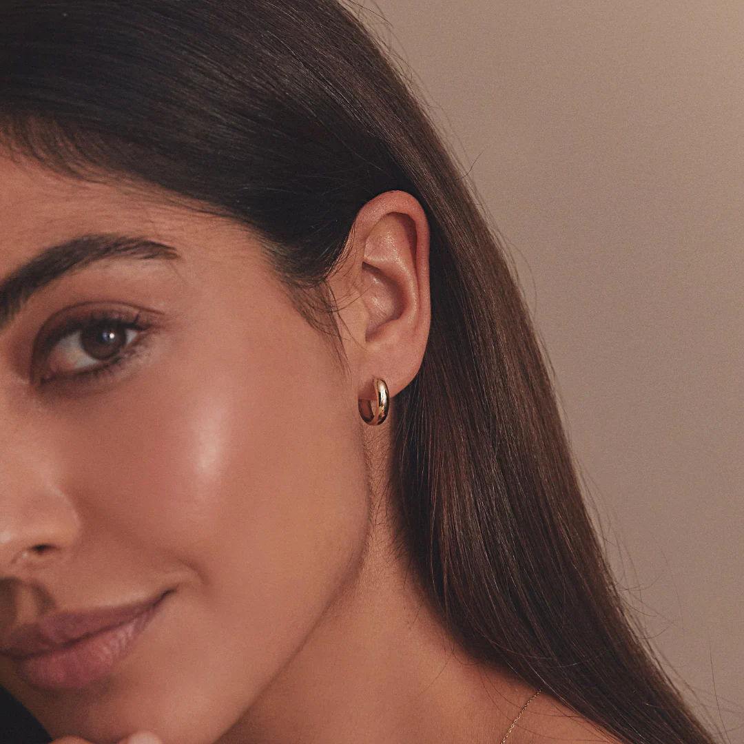 Silver Plain Hoop Earrings - Image 6