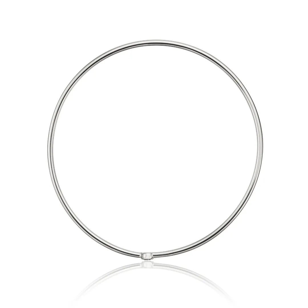 Silver Single Diamond Style Bangle - Image 6