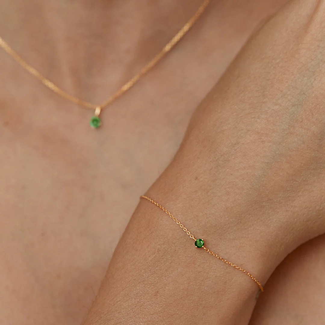 Silver Small Birthstone Pendant Bracelet - Image 3