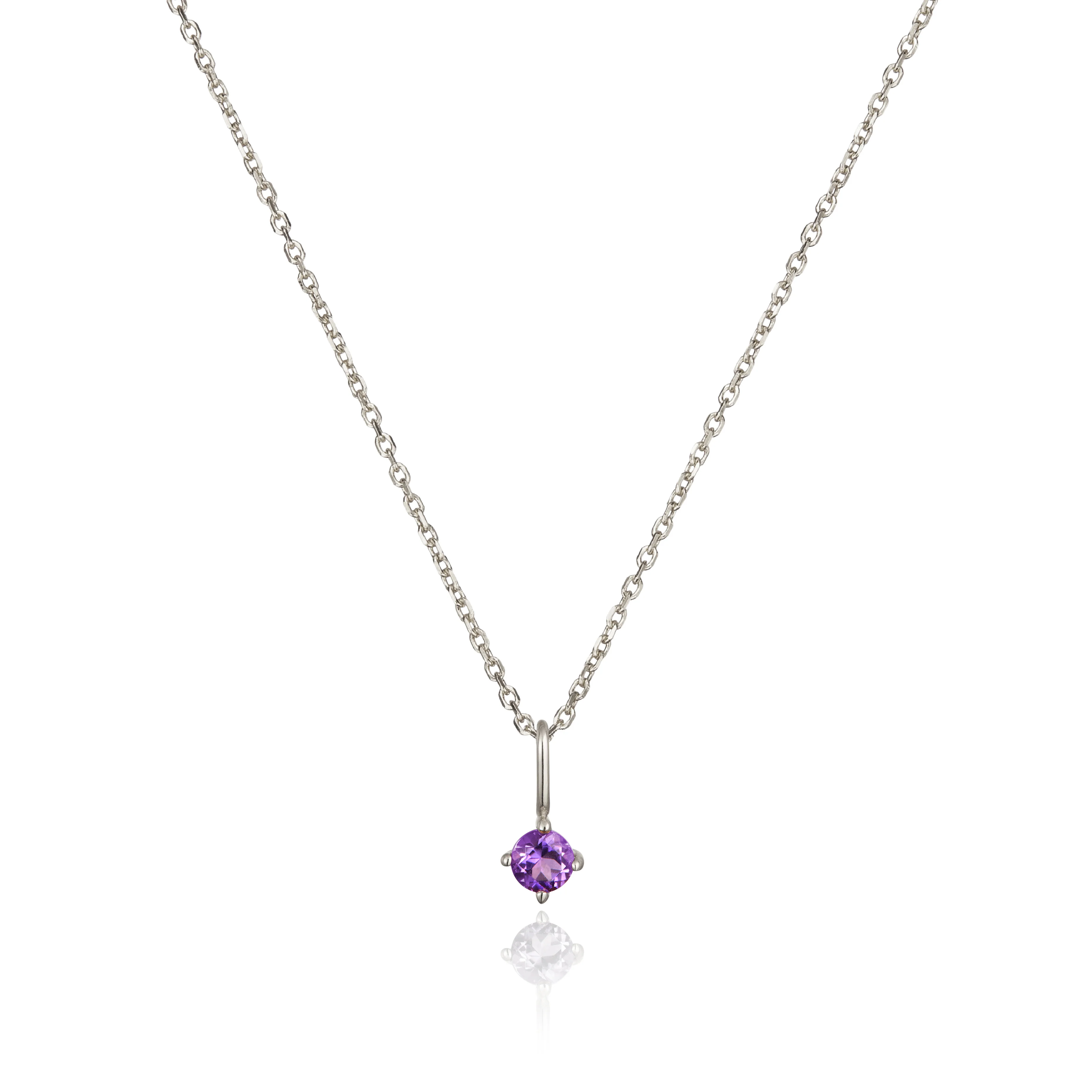 Silver Small Birthstone Pendant Necklace - Image 11