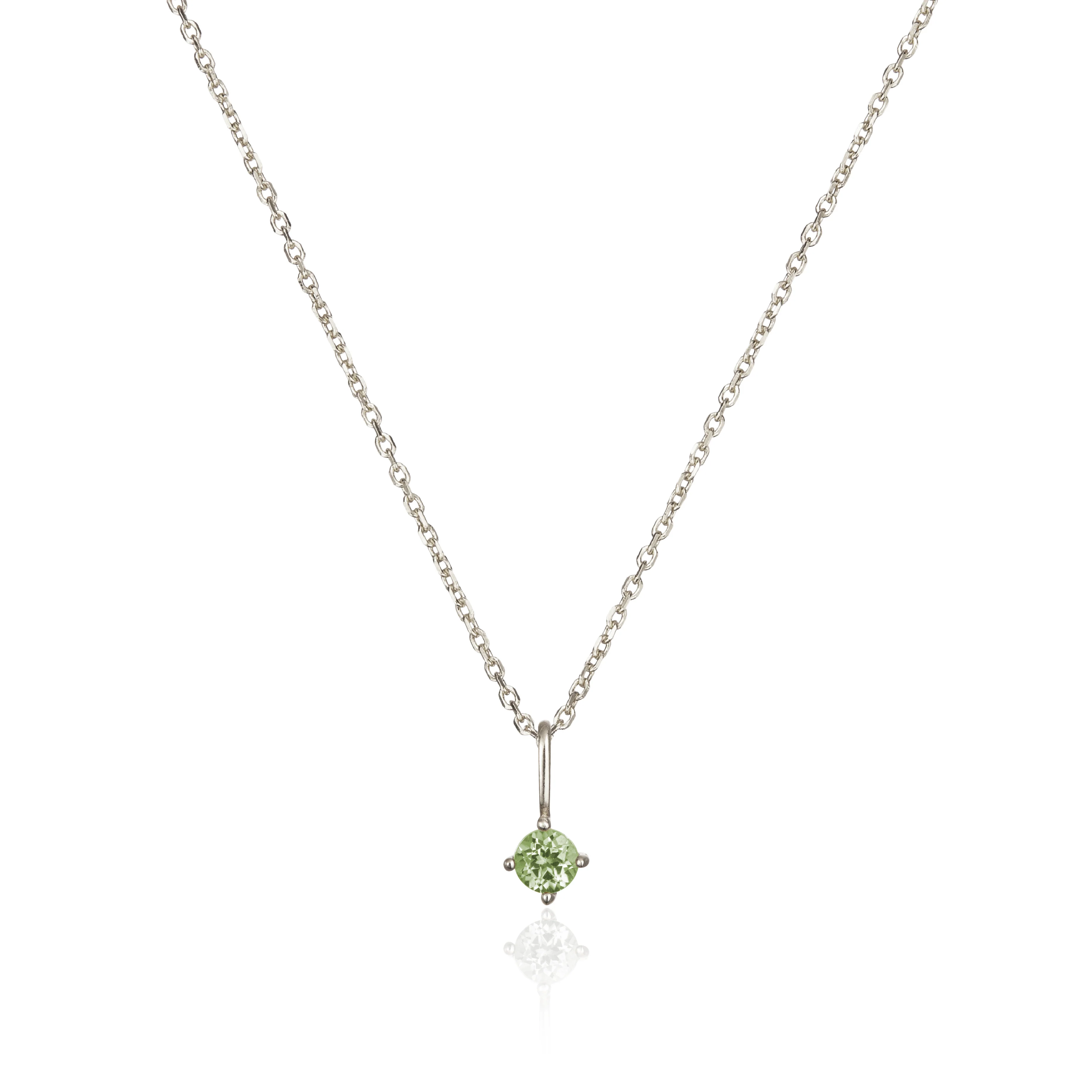 Silver Small Birthstone Pendant Necklace - Image 13