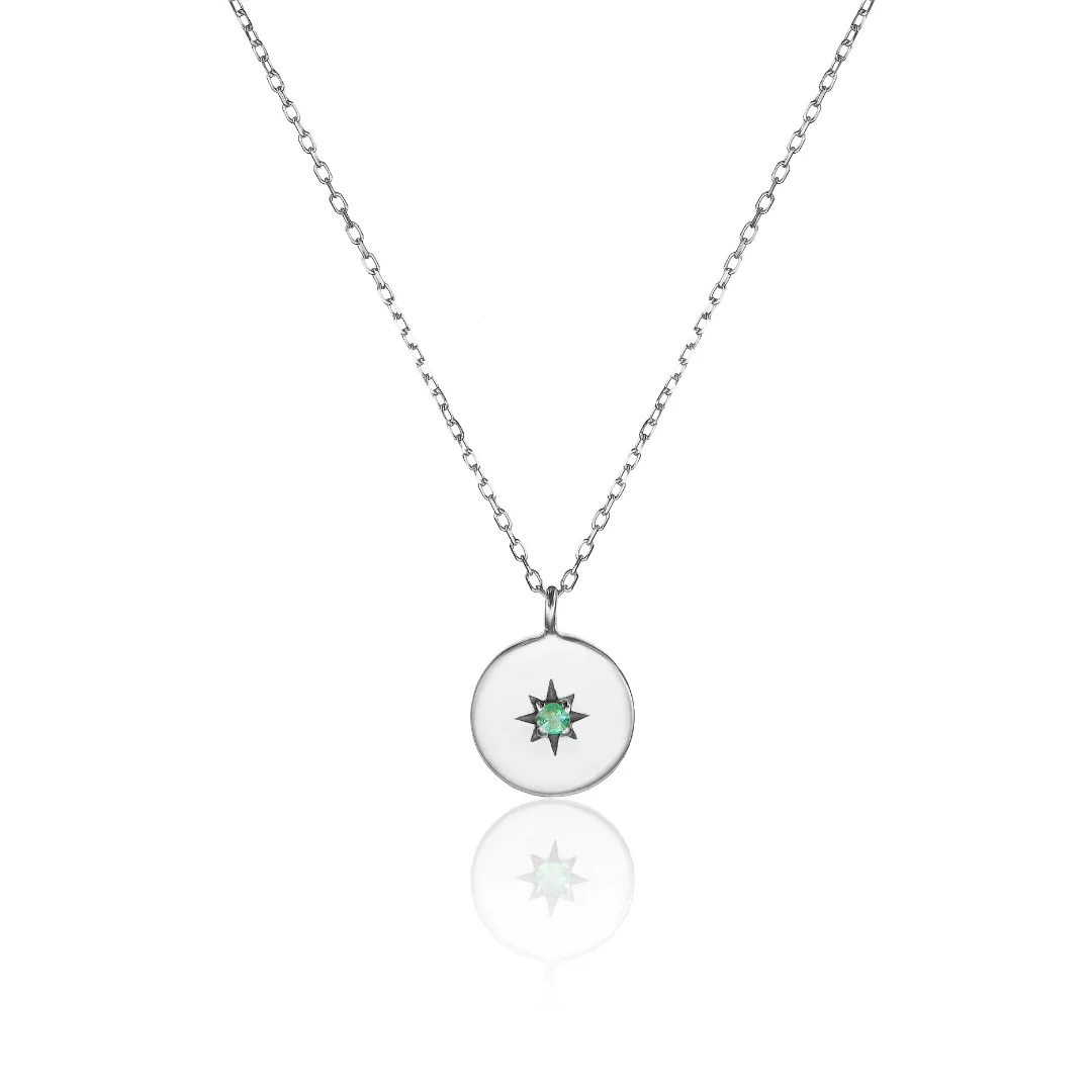 Silver Small Coin Star Necklace