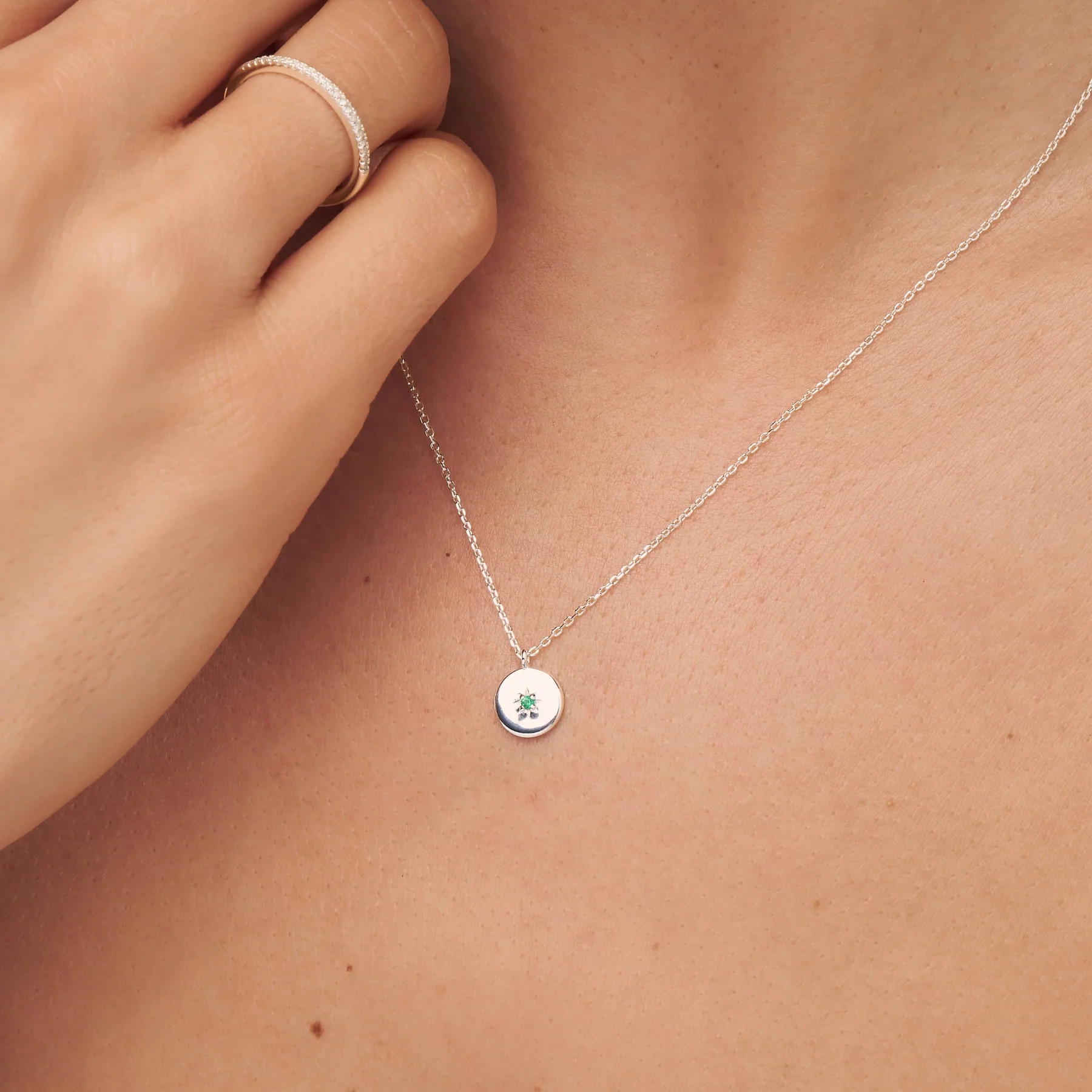 Silver Small Coin Star Necklace - Image 2