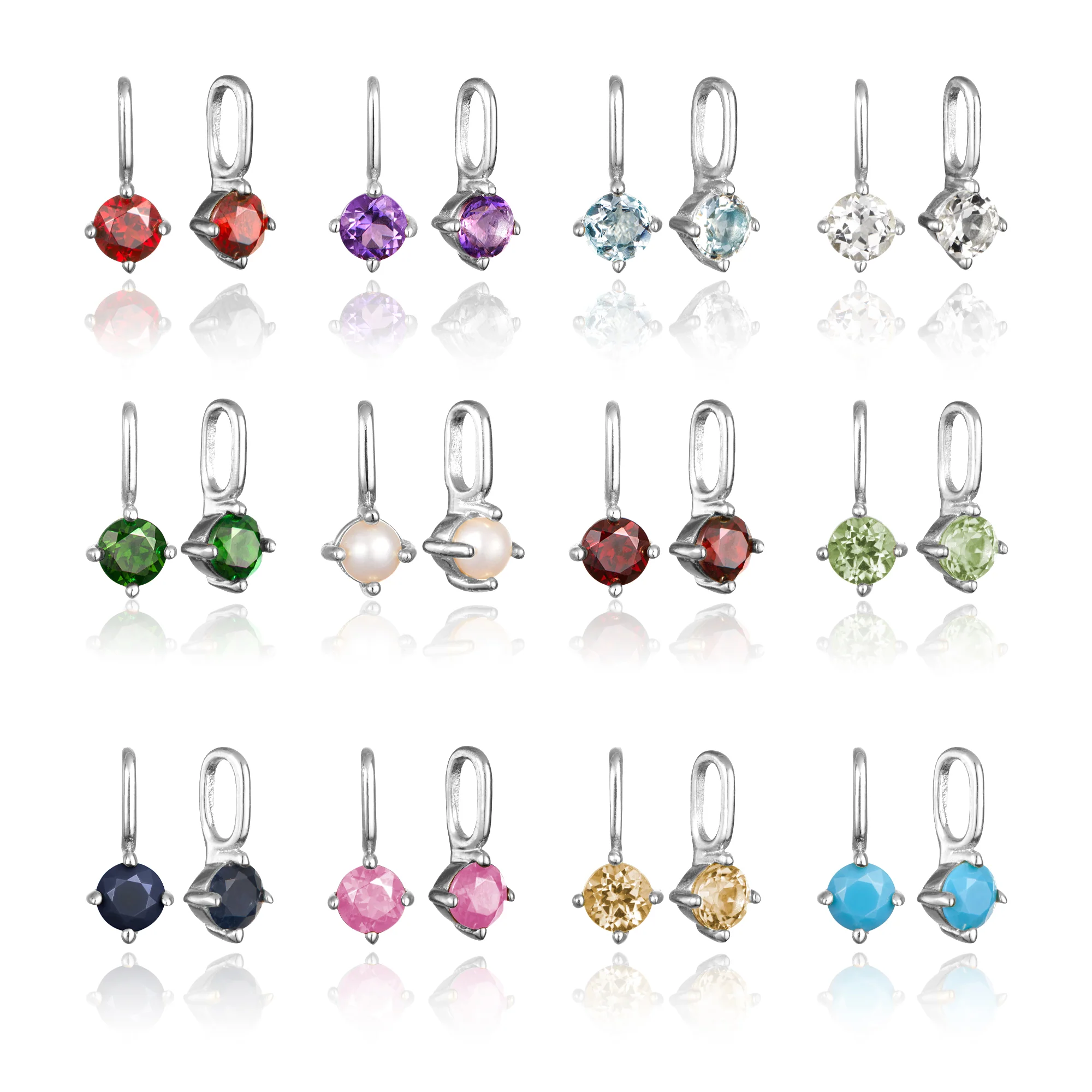 Silver Small Individual Birthstone Charm - Image 14