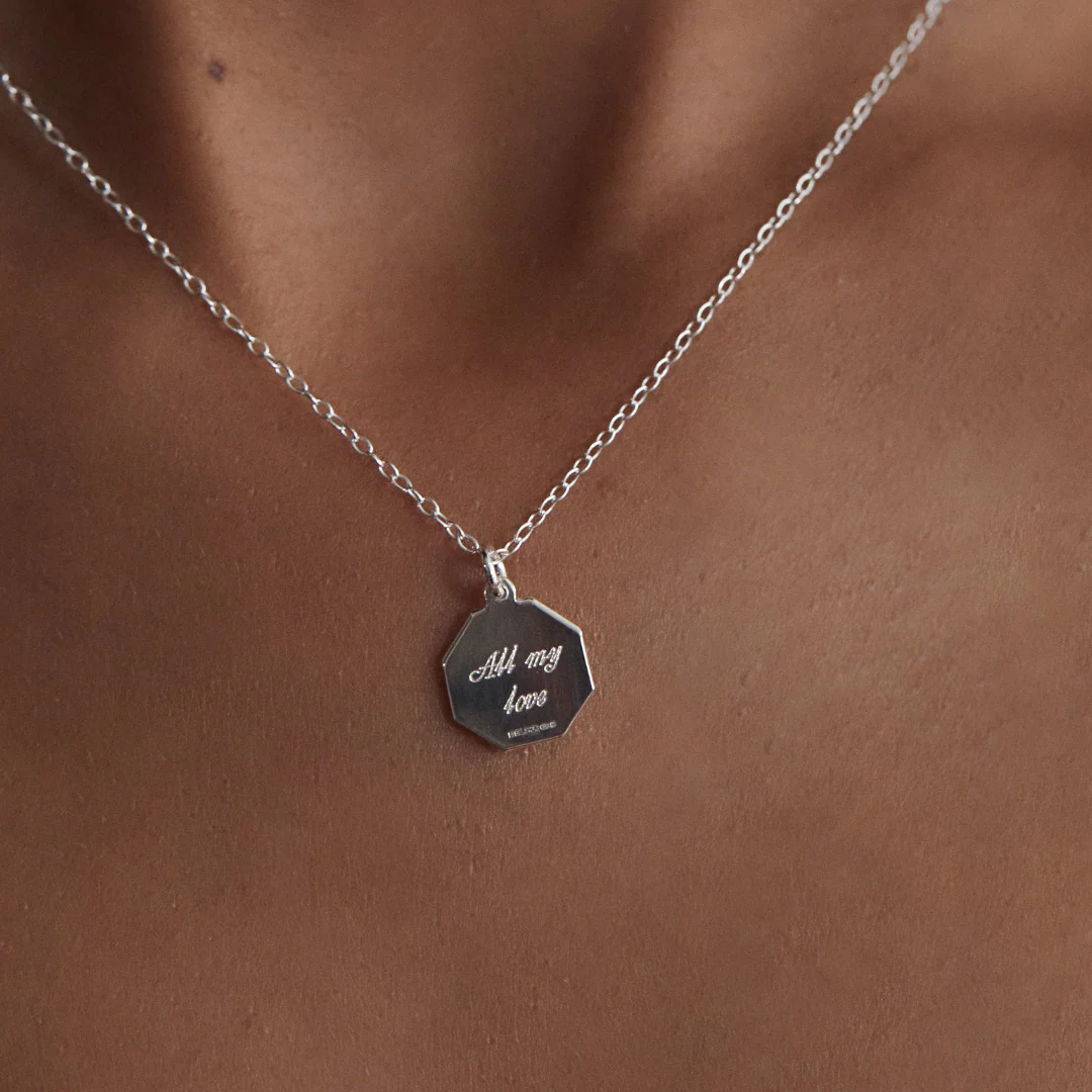 Silver Small Octagonal St Christopher Necklace - Image 3