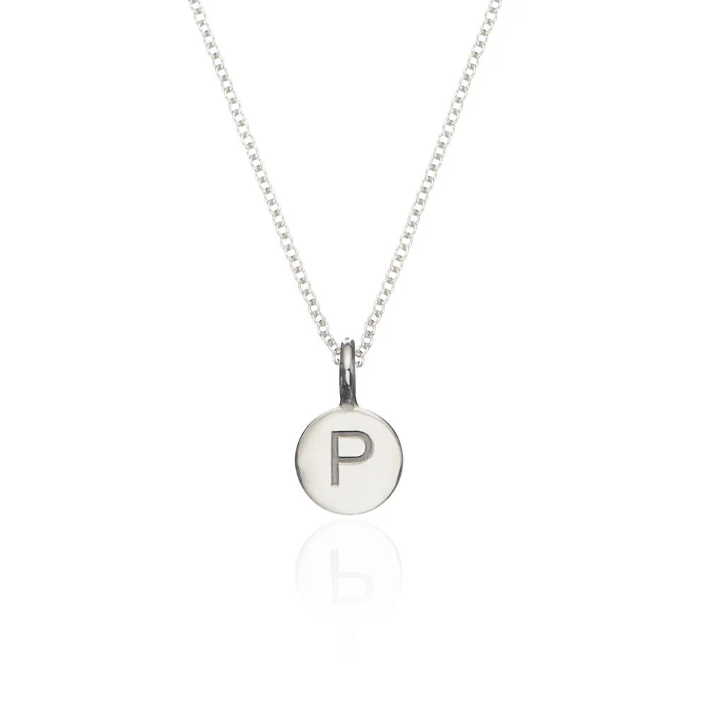 Silver Small Personalised Disc Necklace