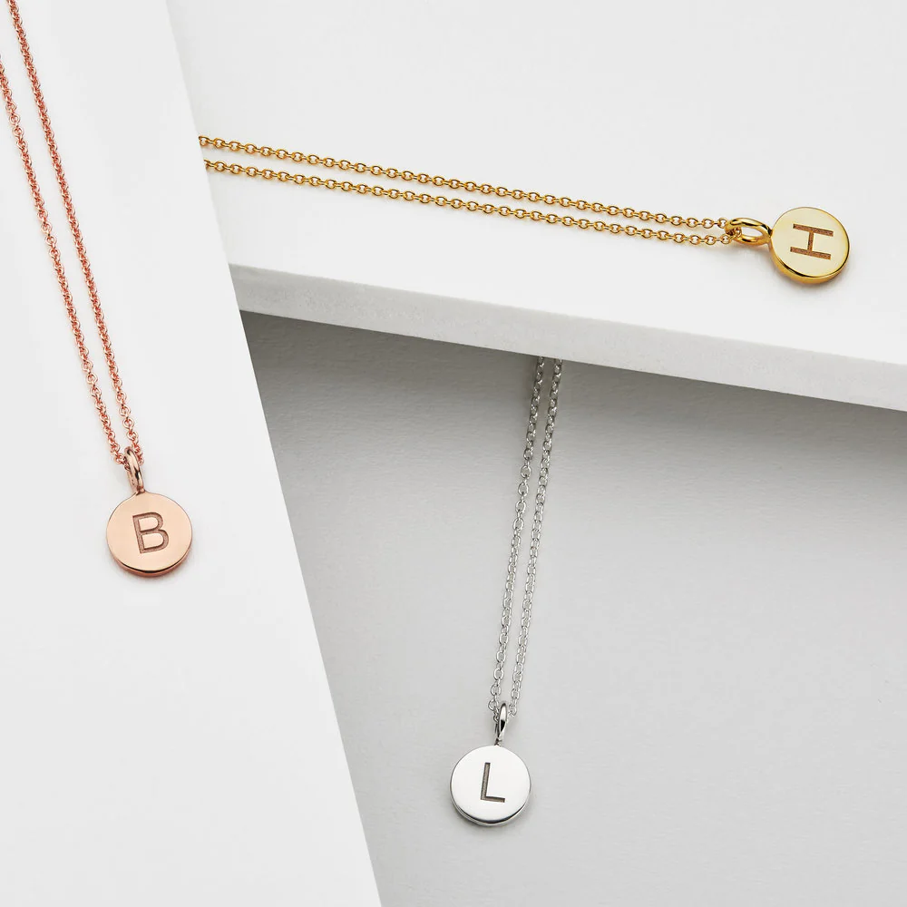 Silver Small Personalised Disc Necklace - Image 3