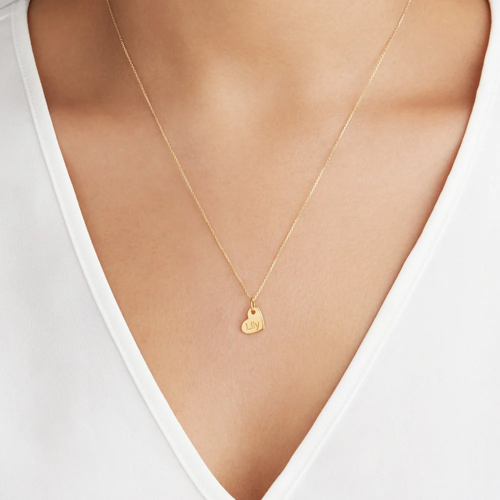 Silver Small Personalised Heart Necklace - Image 2