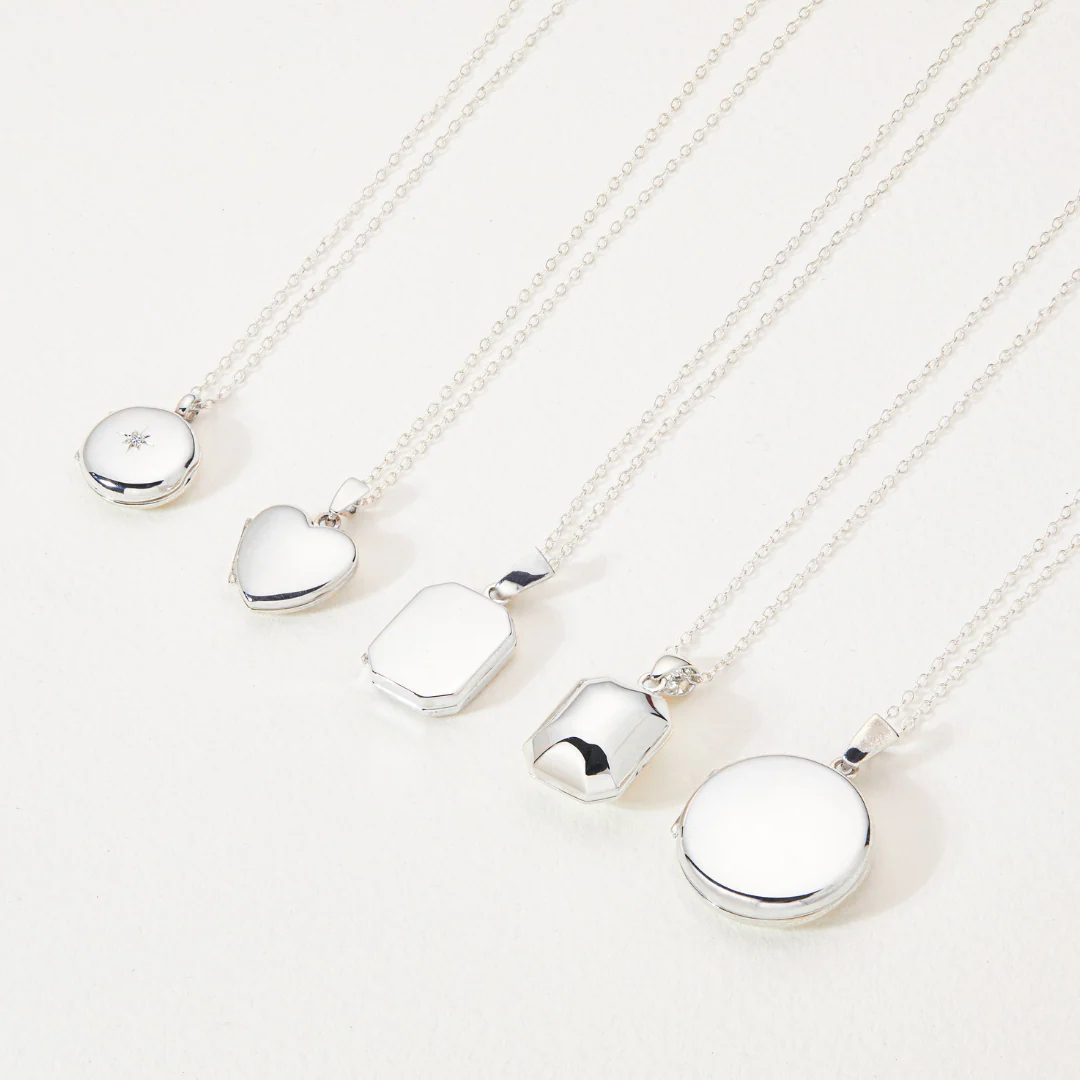 Silver Small Square Locket Necklace - Image 5