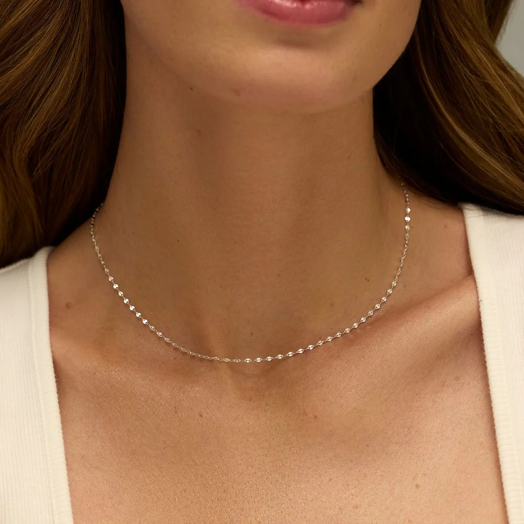 Silver Sparkle Chain Necklace - Image 2