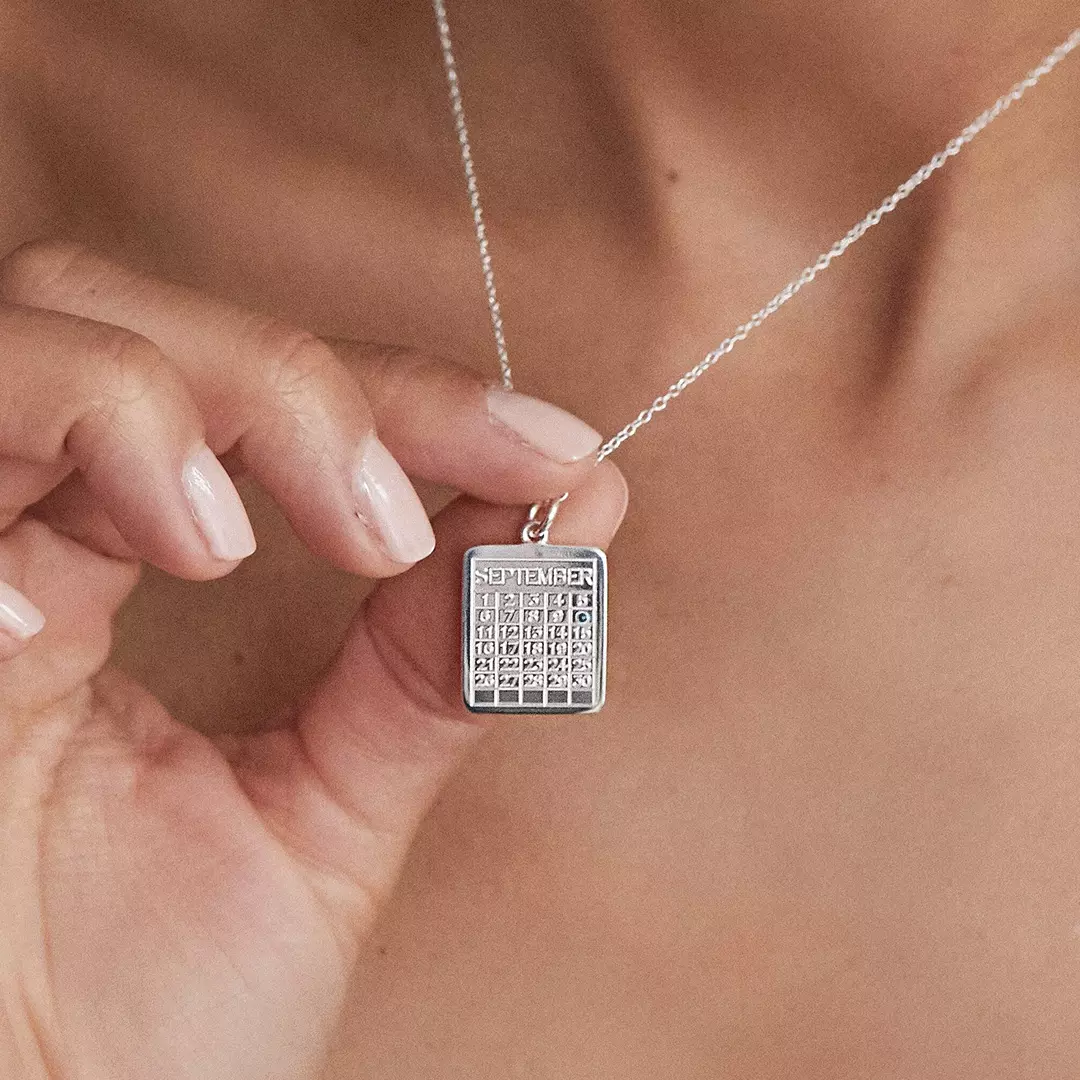 Silver Special Date Calendar Necklace - Image 2