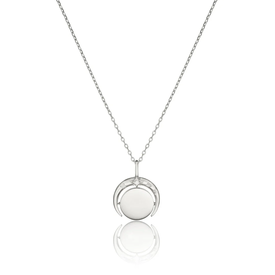 Silver Star Spinning Disc Necklace - Image 6
