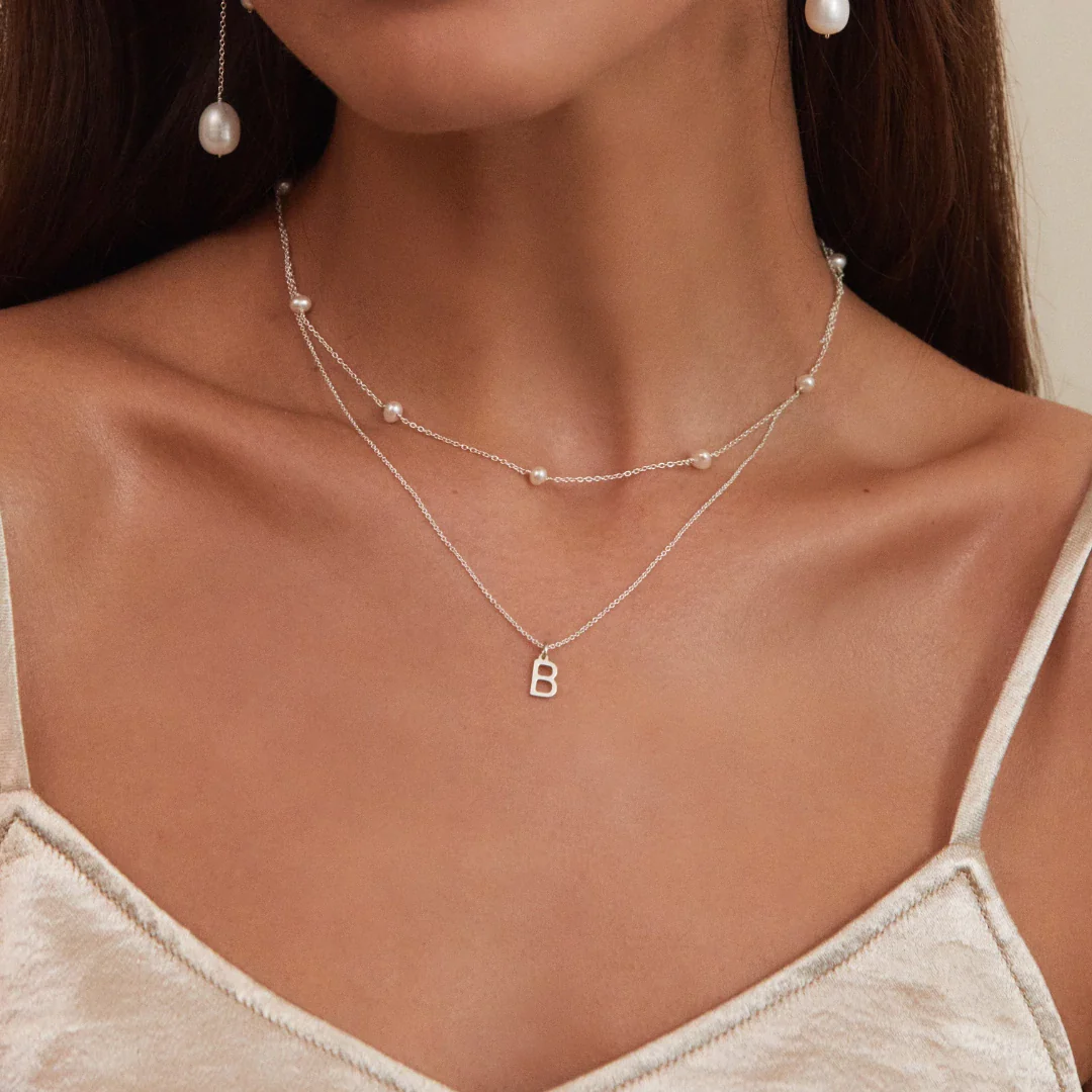 Silver Initial Letter Necklace - Image 11