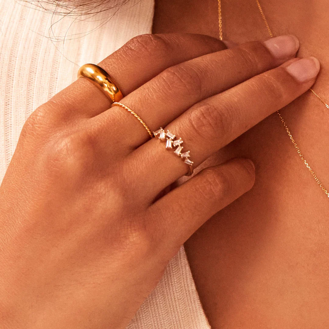 Silver Thin Twisted Stacking Ring - Image 4
