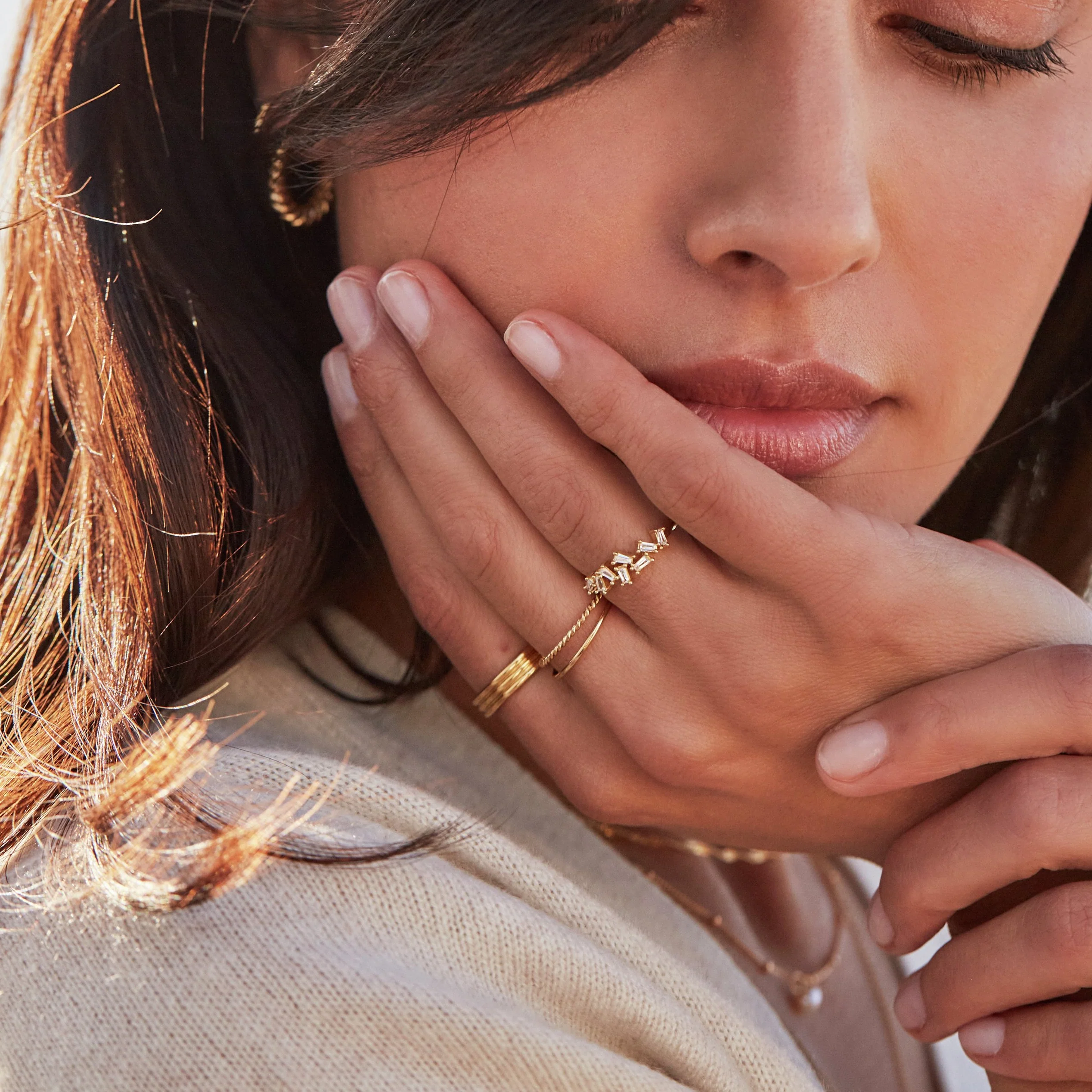 Silver Thin Twisted Stacking Ring - Image 5