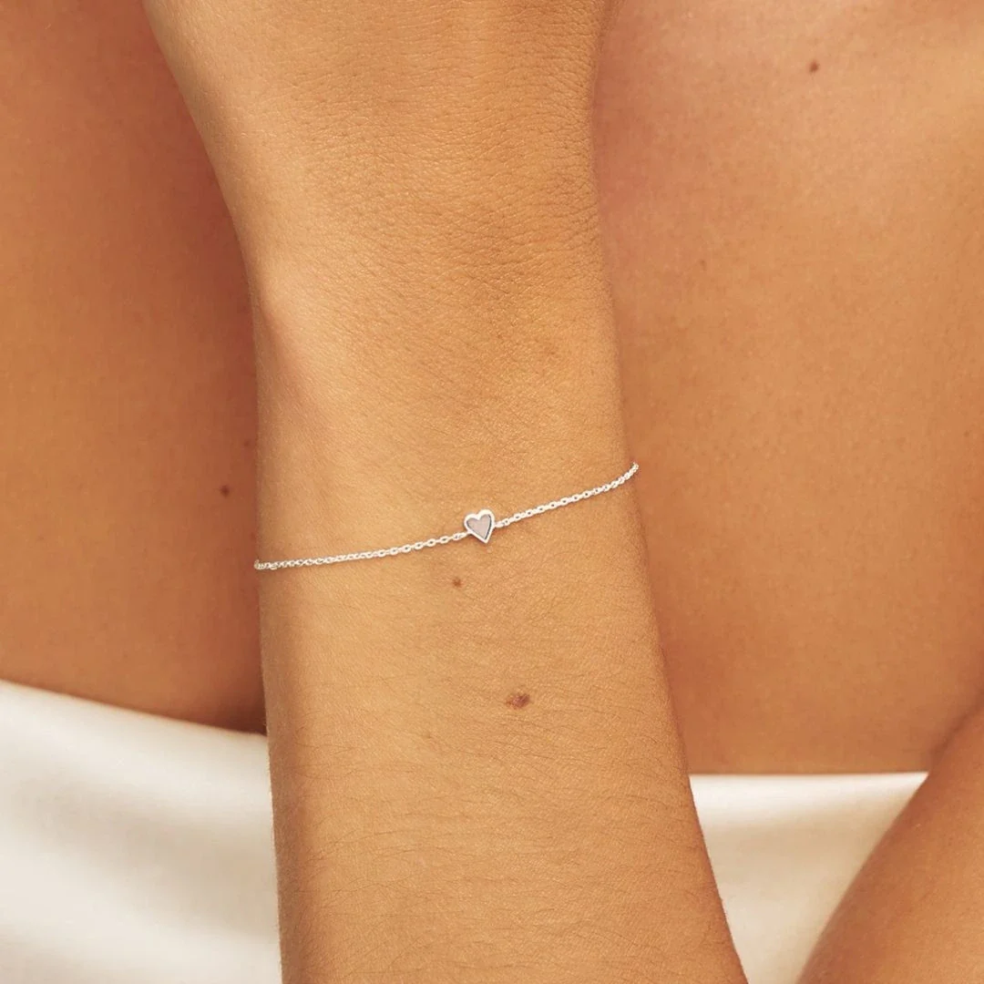 Silver Tiny Heart Bracelet - Image 2