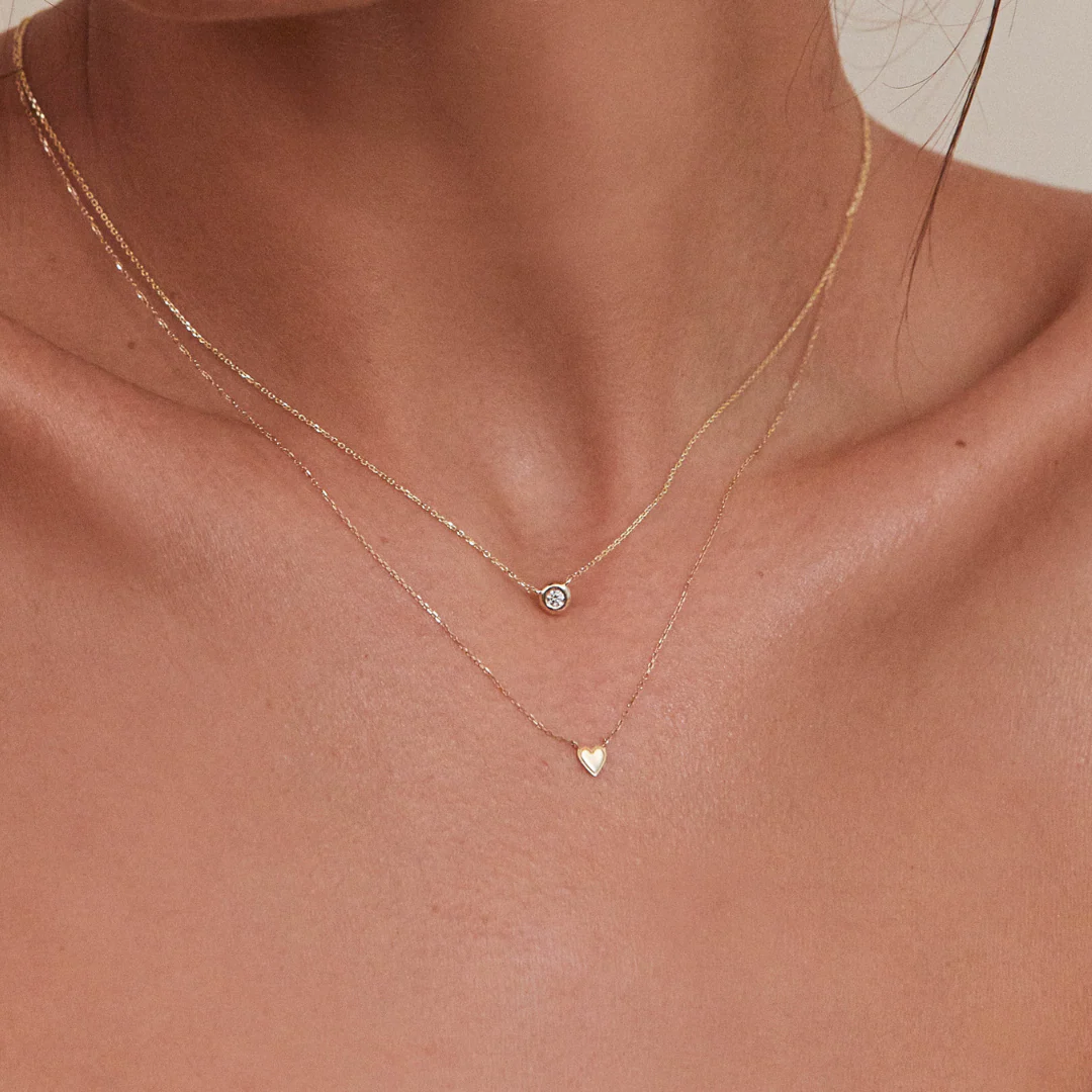 Silver Tiny Heart Necklace - Image 4