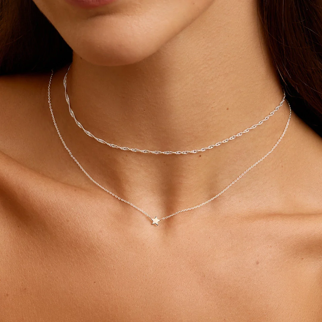 Silver Twisted Rope Chain Necklace - Image 5