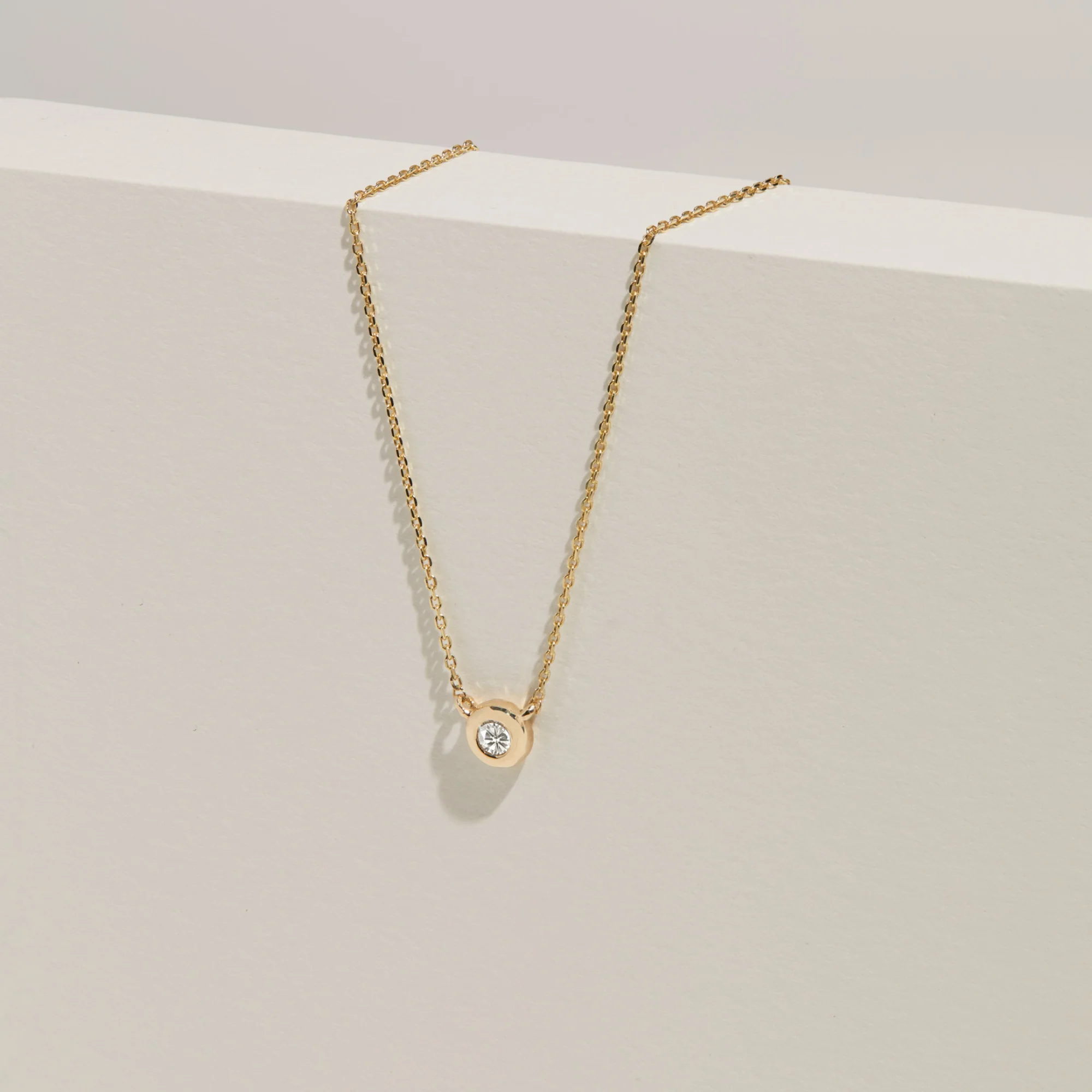 Solid Gold Floating Diamond Necklace - Image 13