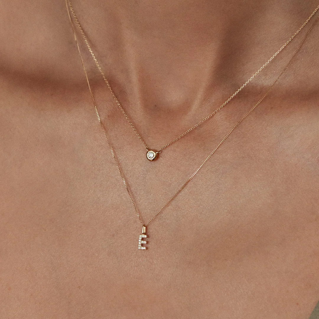 Solid Gold Floating Diamond Necklace - Image 8