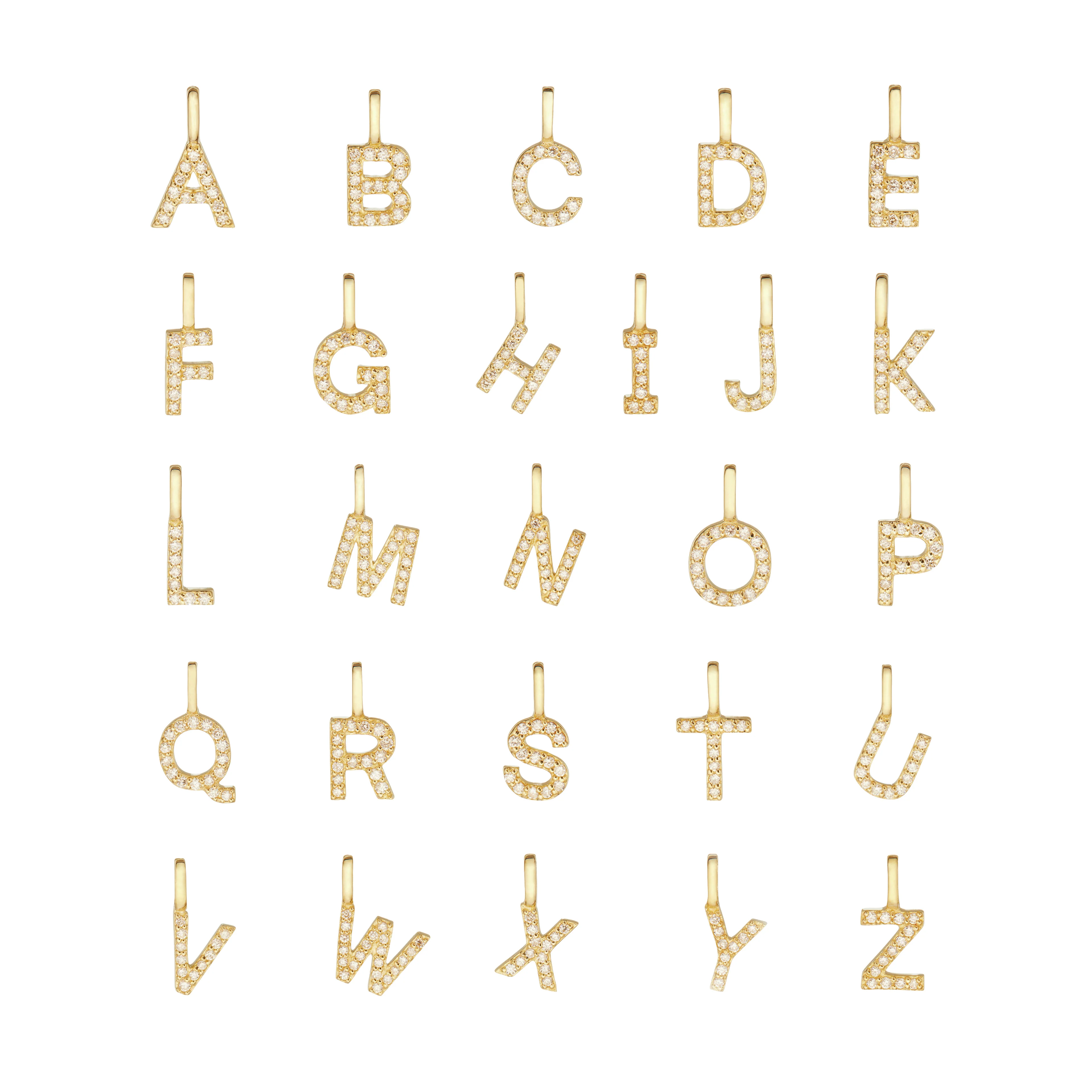 Solid Gold Genuine Diamond Individual Initial Charm - Image 7