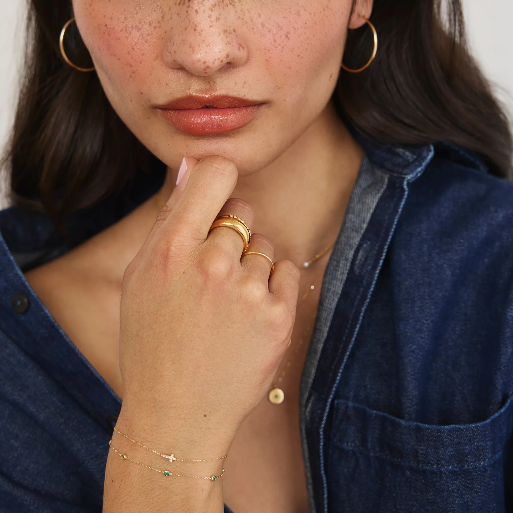 Solid Gold Genuine Diamond Tiny Cross Bracelet - Image 3