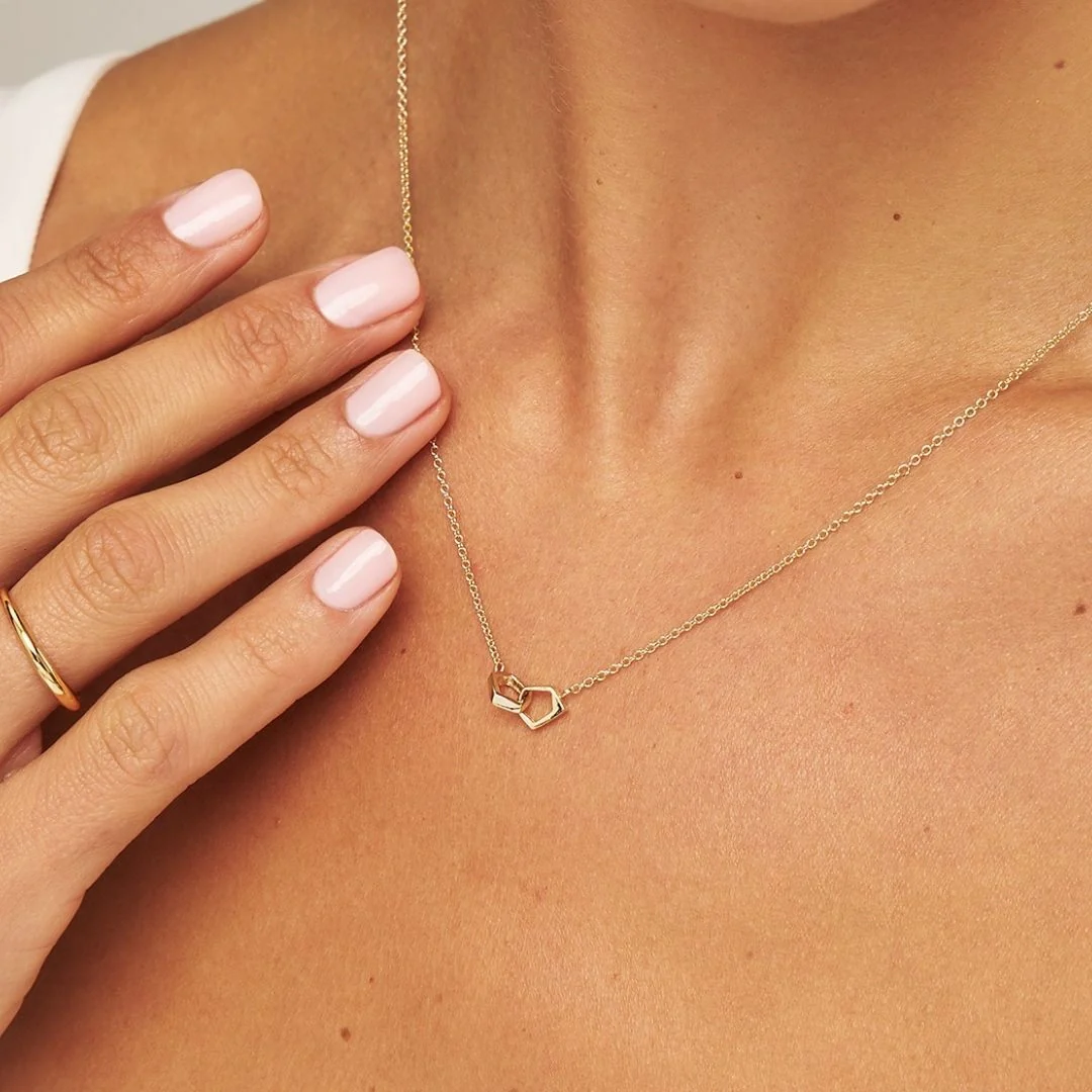 Solid Gold Love Link Necklace - Image 3
