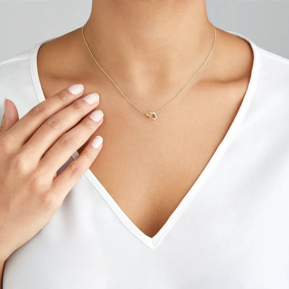 Solid Gold Love Link Necklace - Image 5