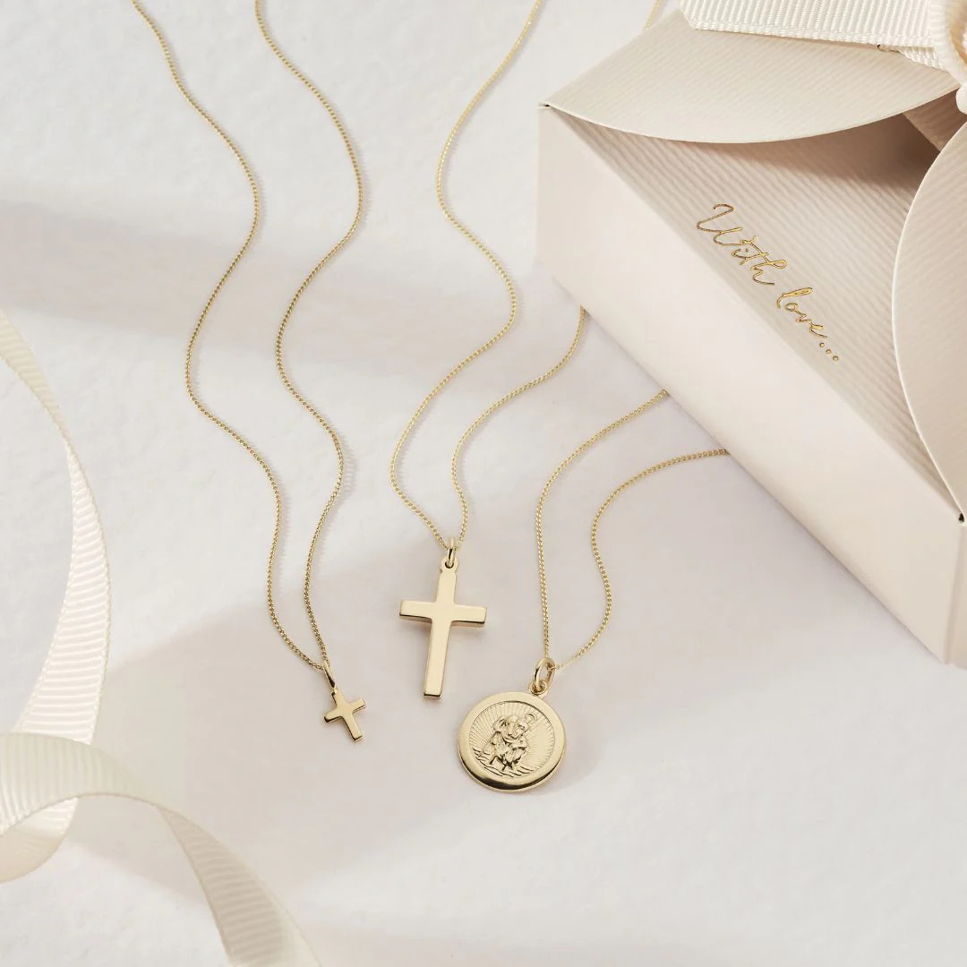 Solid Gold Tiny Cross Necklace - Image 8