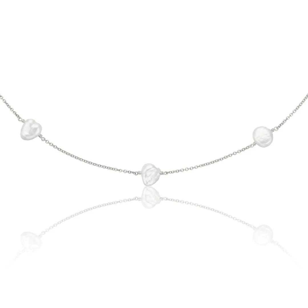 Silver Five Baroque Pearl Choker - Image 5