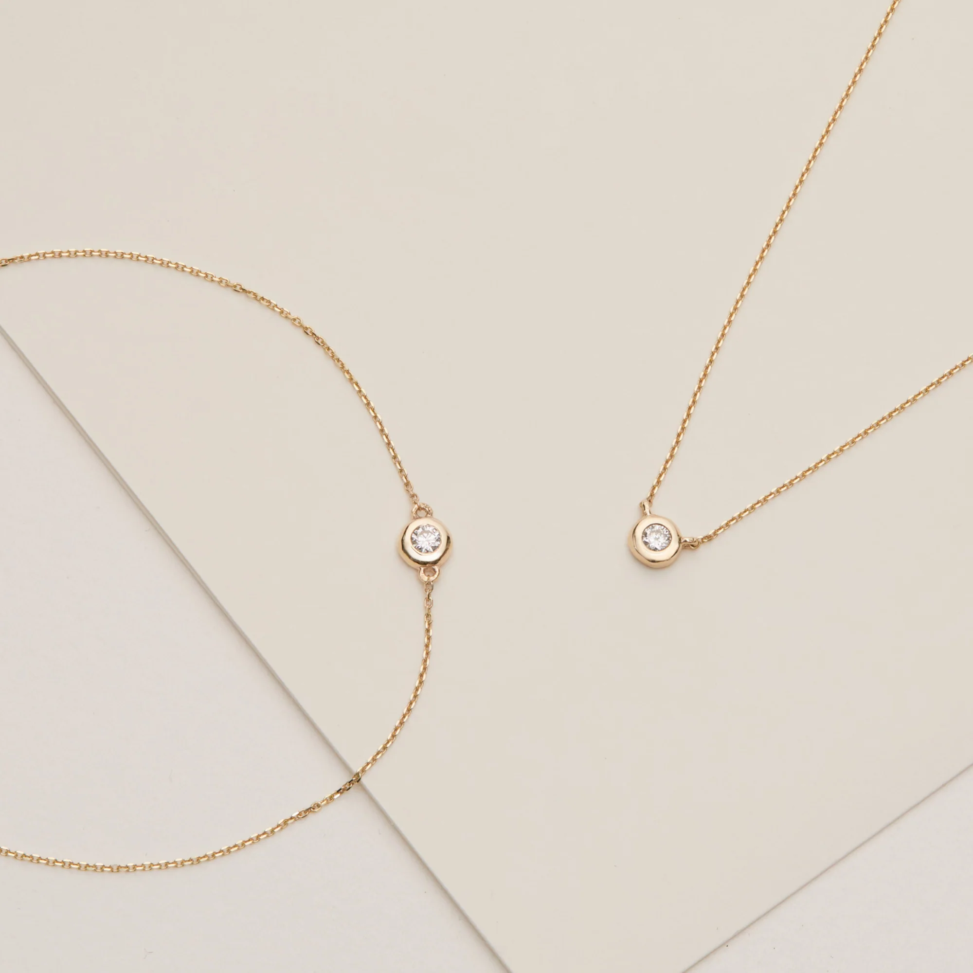 Solid White Gold Floating Diamond Bracelet - Image 5