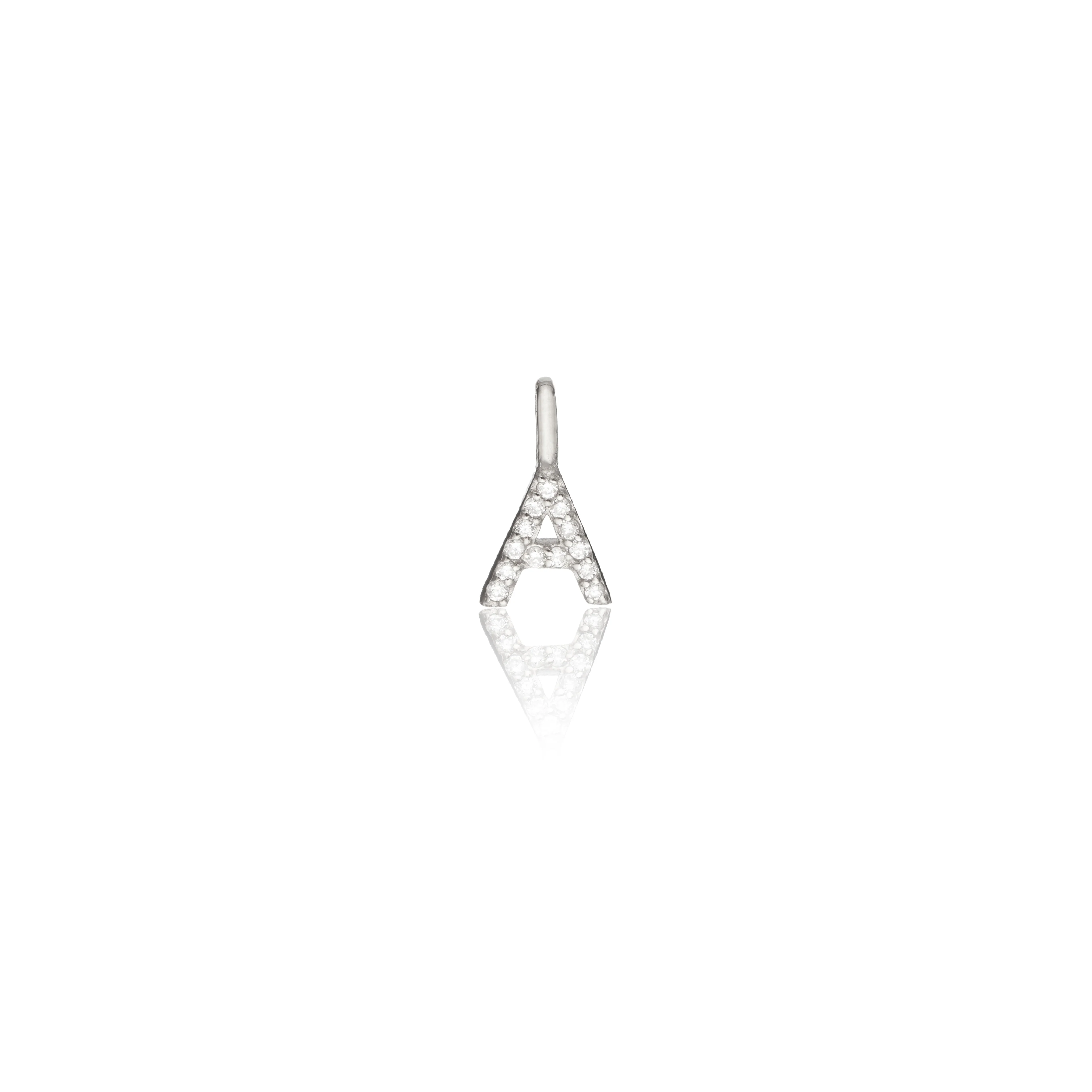 Solid White Gold Genuine Diamond Individual Initial Charm - Image 6
